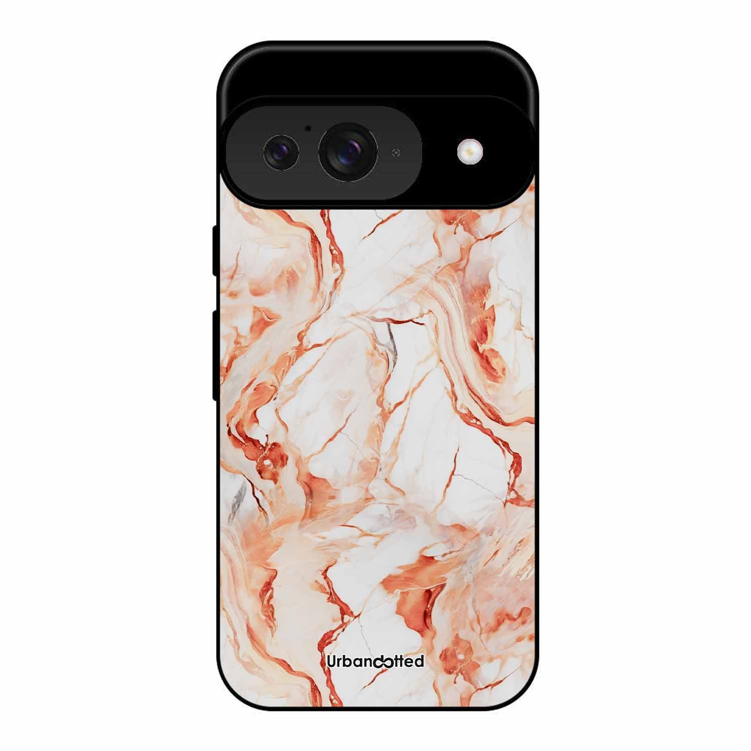 Elegant Rose Gold Veins Glass Case For Google Pixel 9
