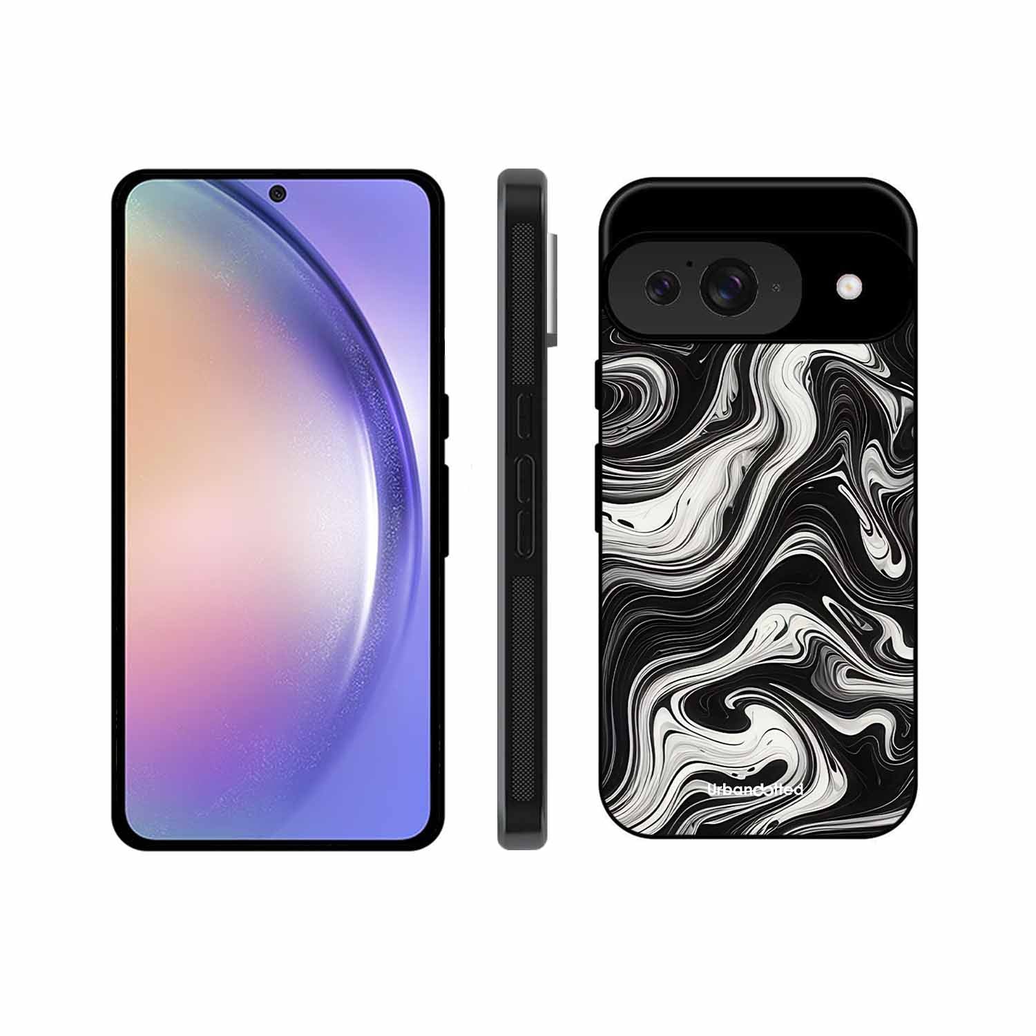 Monochrome Marble Glass Case For Google Pixel 9