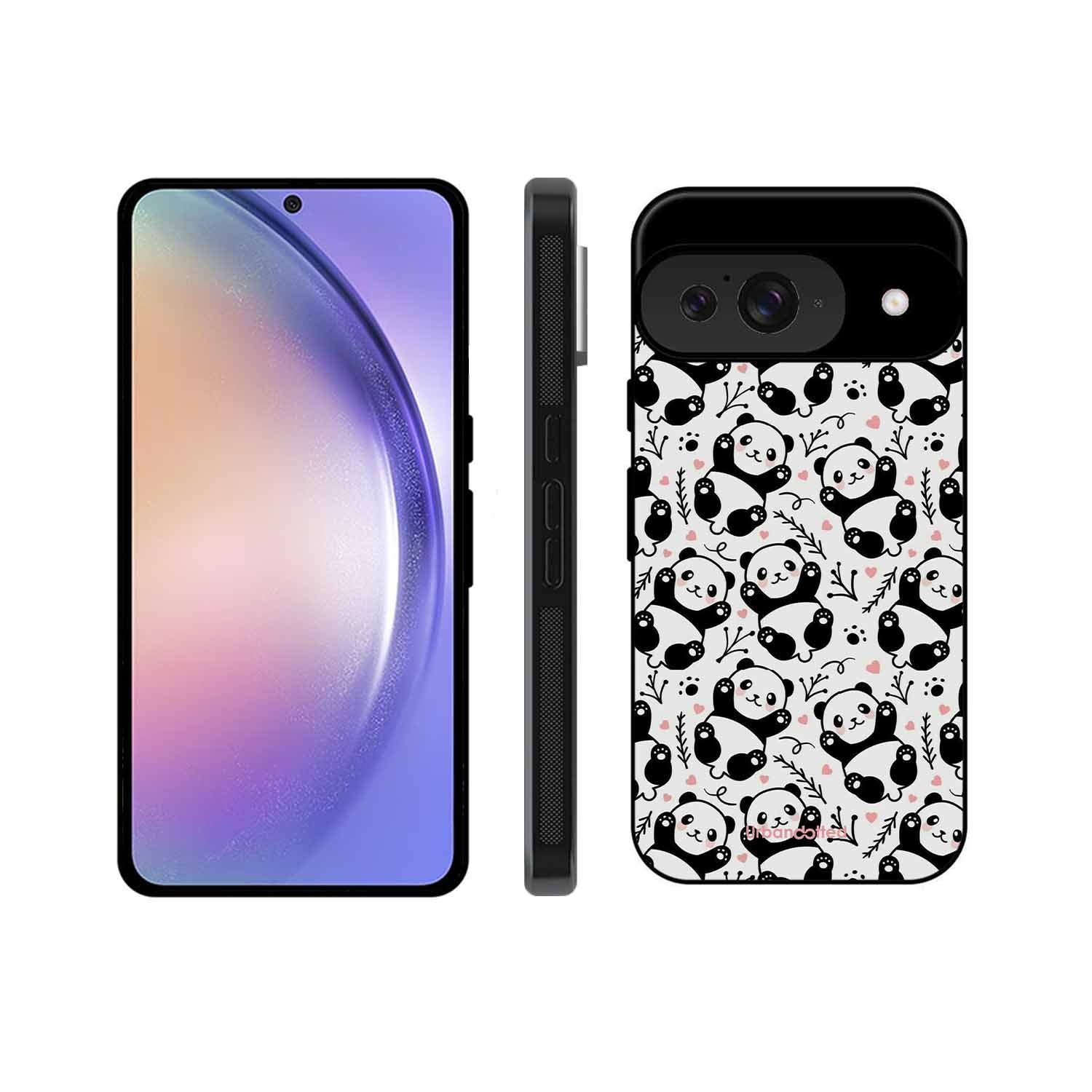 Cute Doodle Panda Glass Case For Google Pixel 9