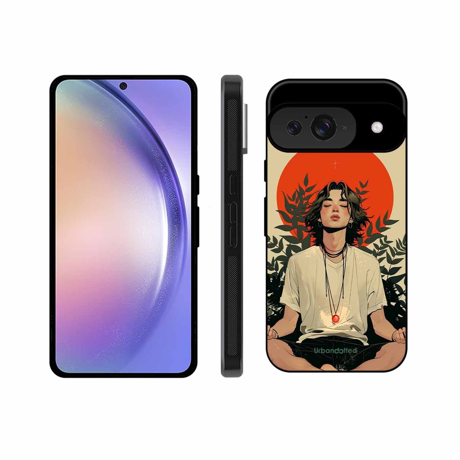Meditating Figure Glass Case For Google Pixel 9