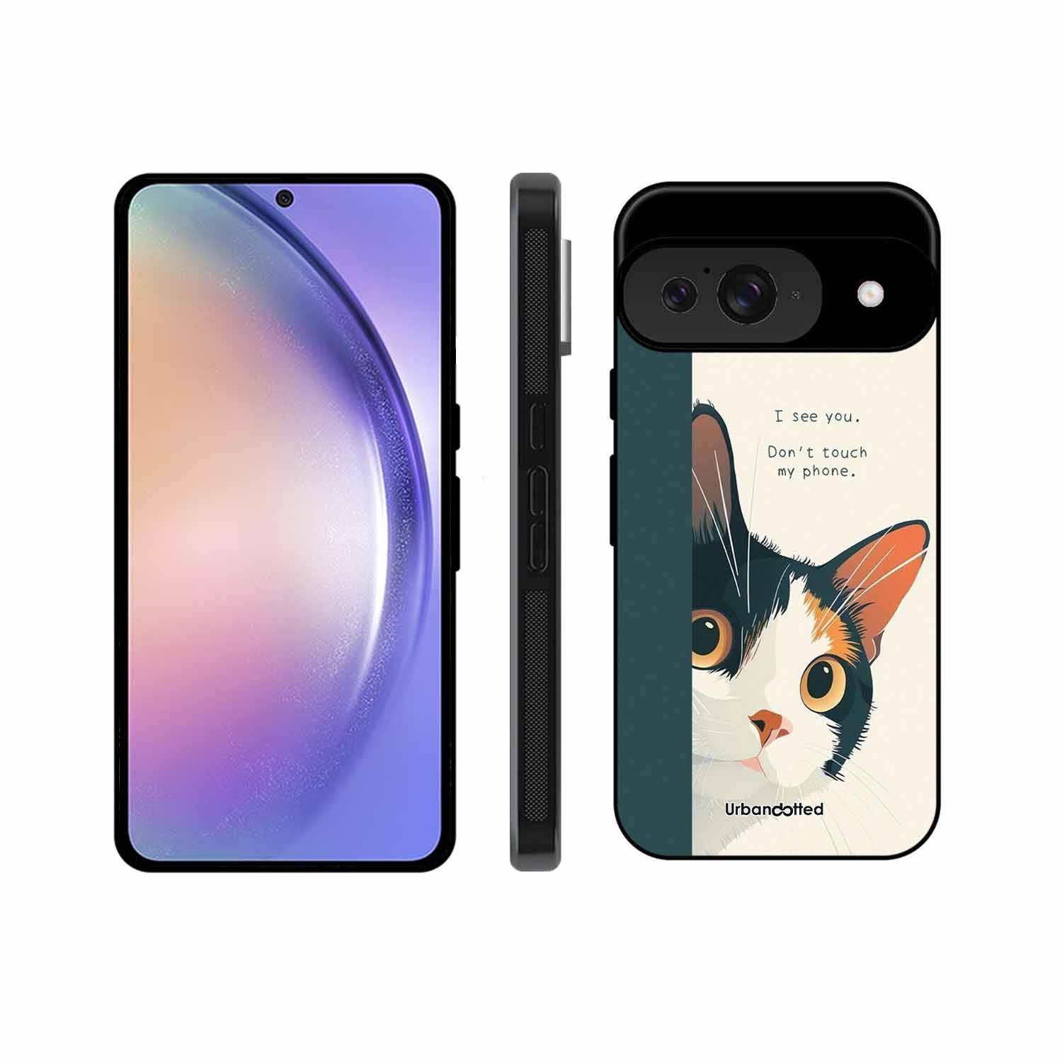 No Touch My Phone Cat Glass Case For Google Pixel 9