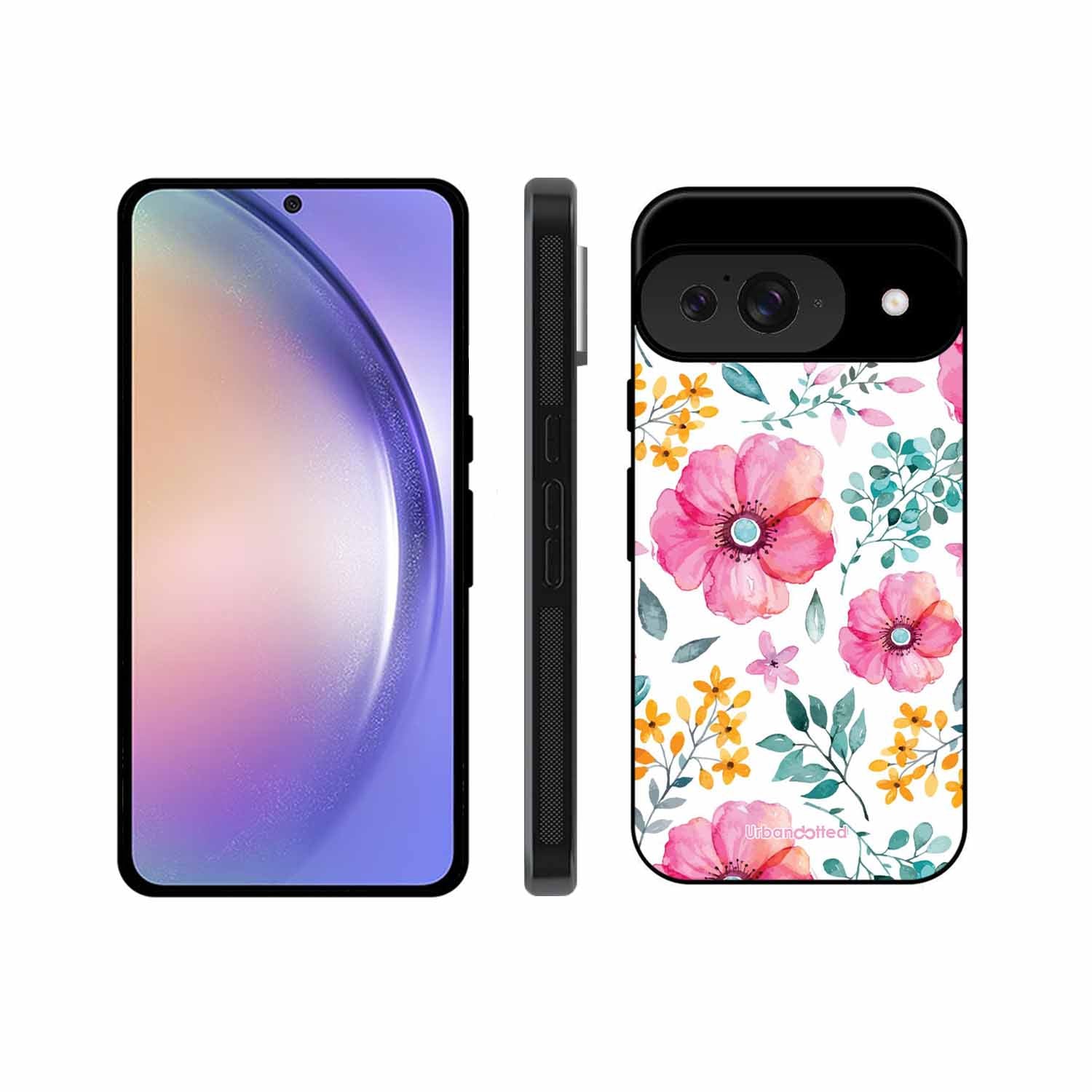 True Blue Wildflower Glass Case For Google Pixel 9