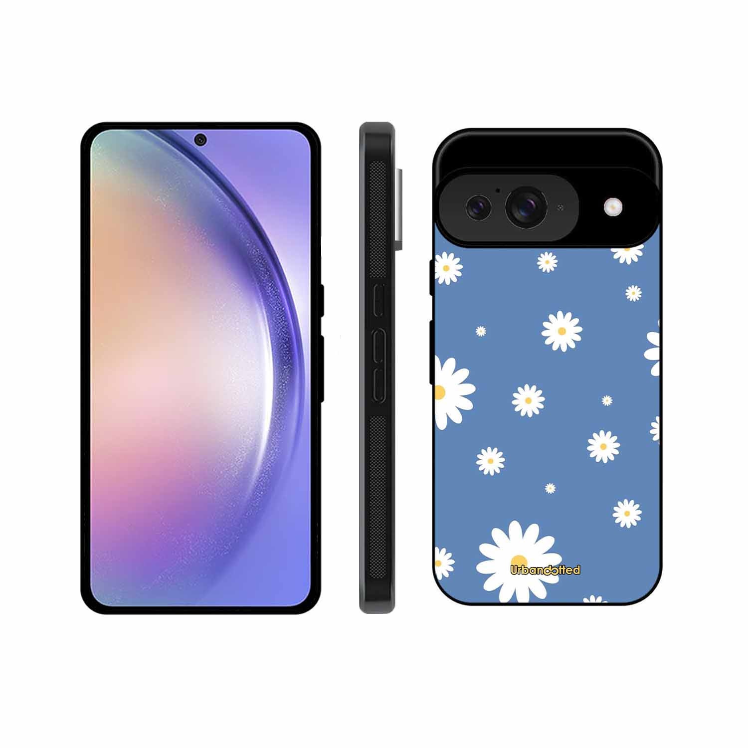 Blue Daisy Meadow Glass Case For Google Pixel 9