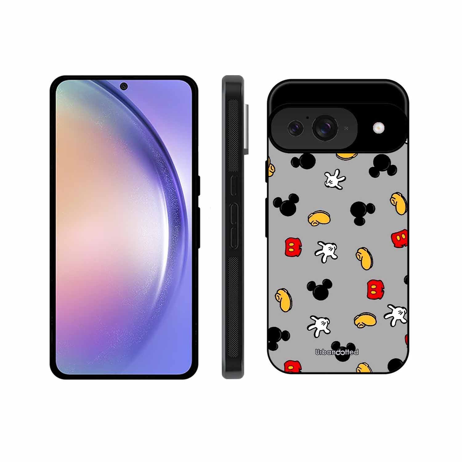 Whimsical Mouse Pattern Glass Case For Google Pixel 9