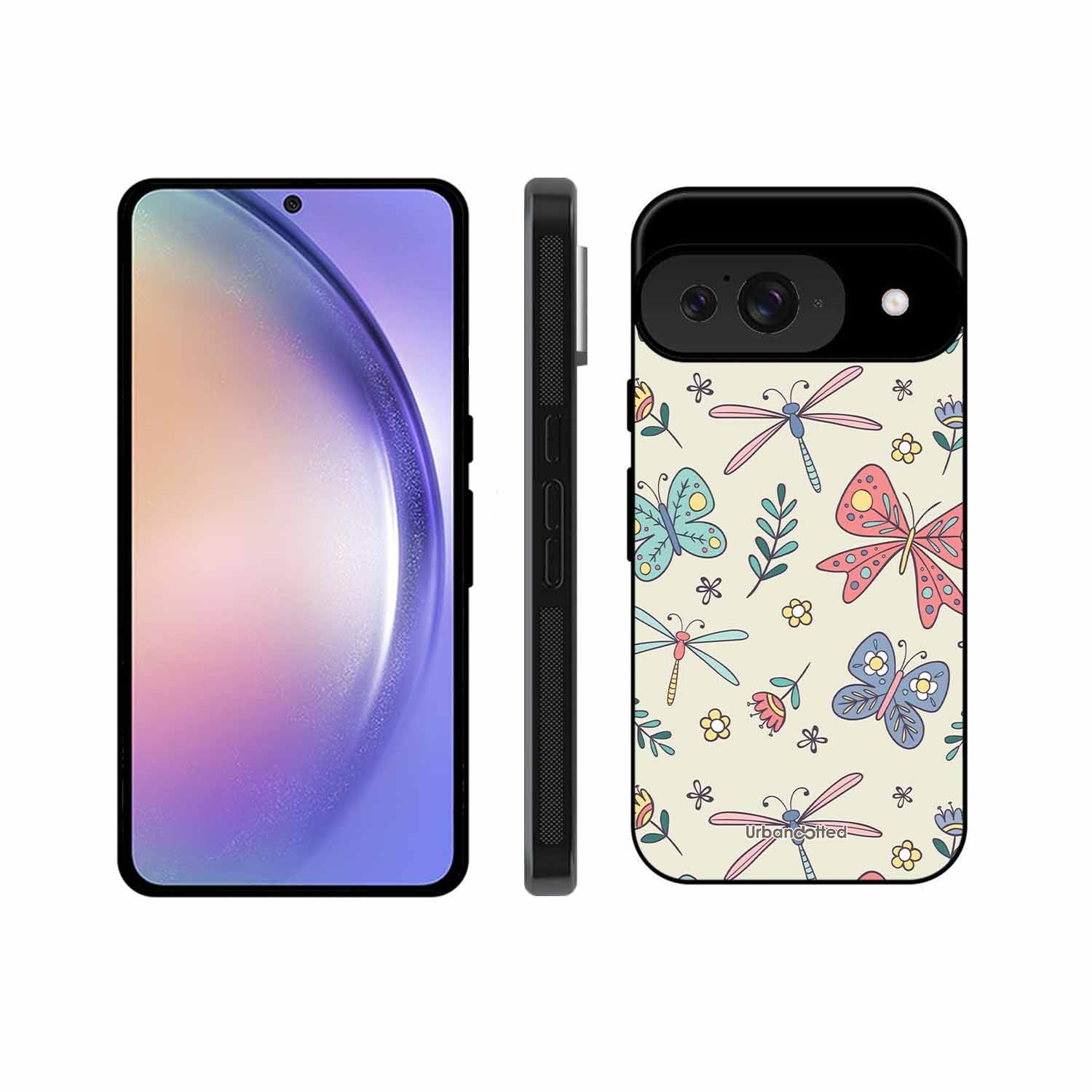 Butterfly and Dragonfly Garden Glass Case For Google Pixel 9