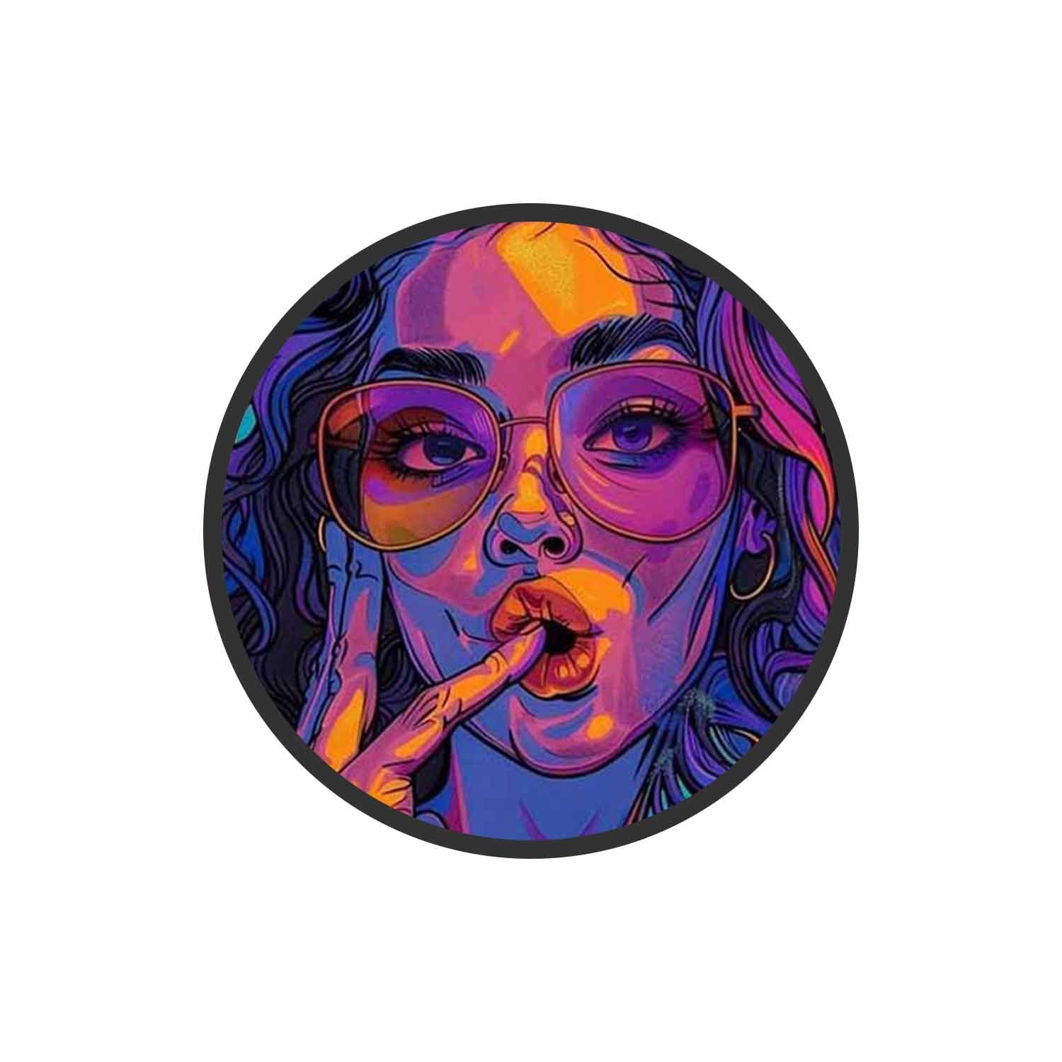 Psychedelic Girl Phone Grips Holder