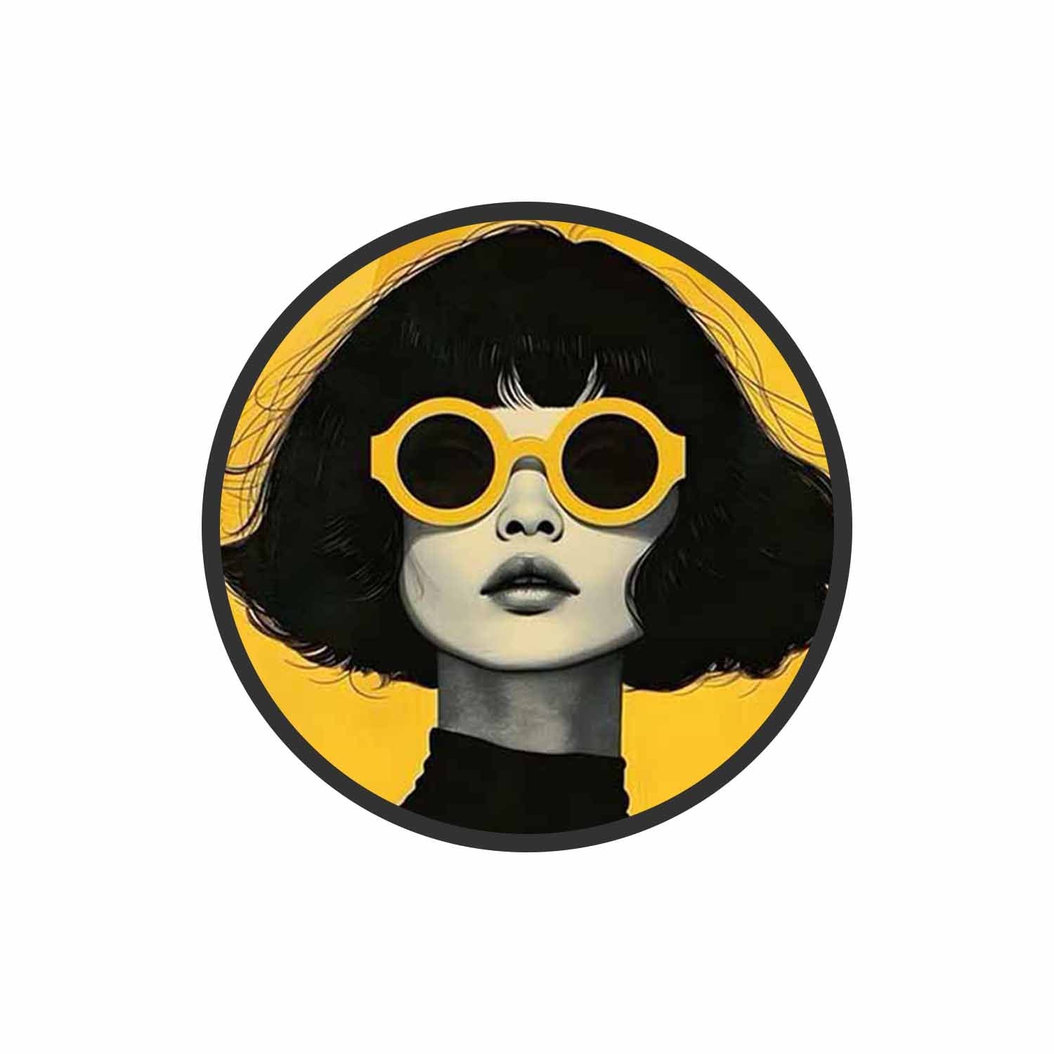 Cool Yellow Glasses Phone Grips Holder