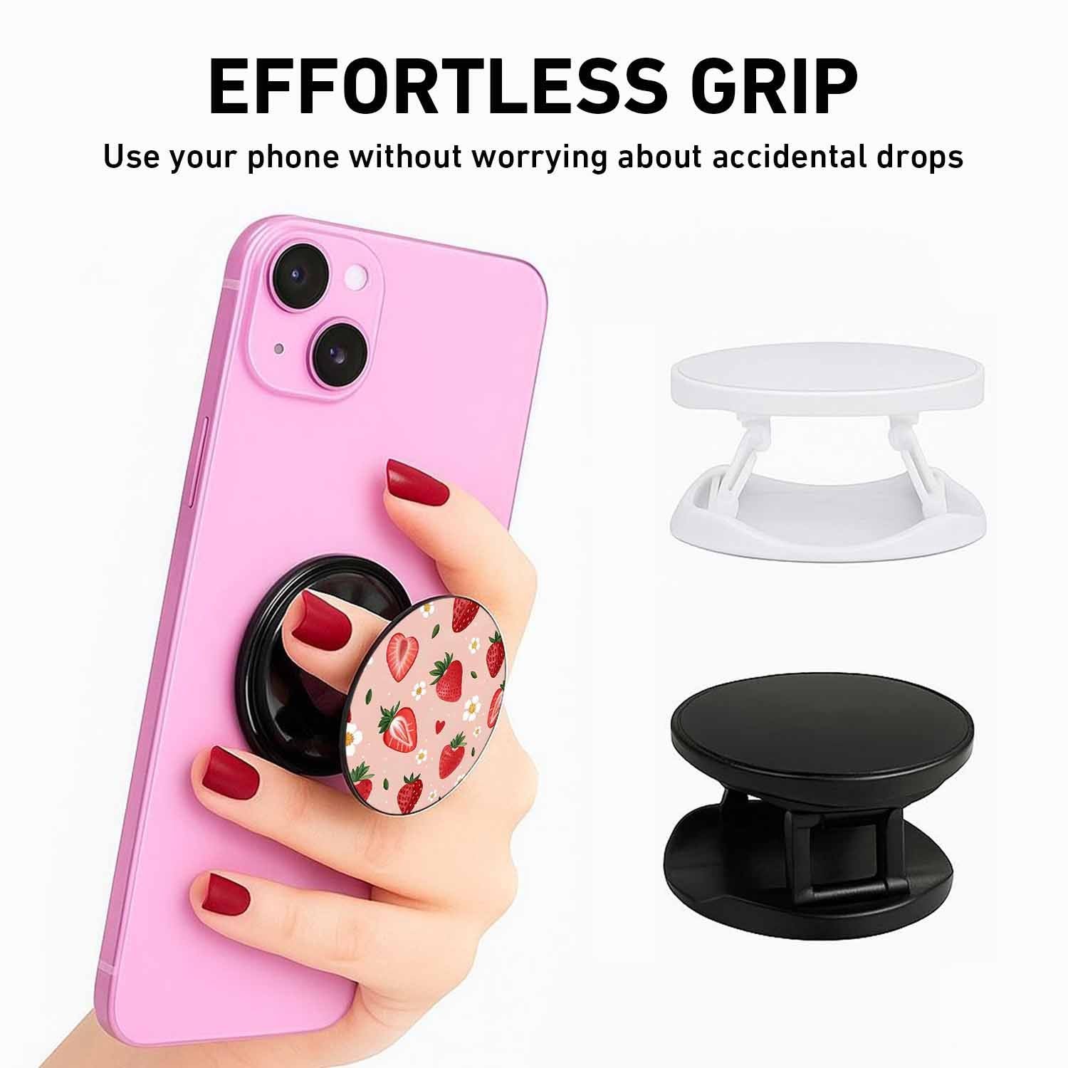 Sweet Strawberry Pattern Phone Grips Holder
