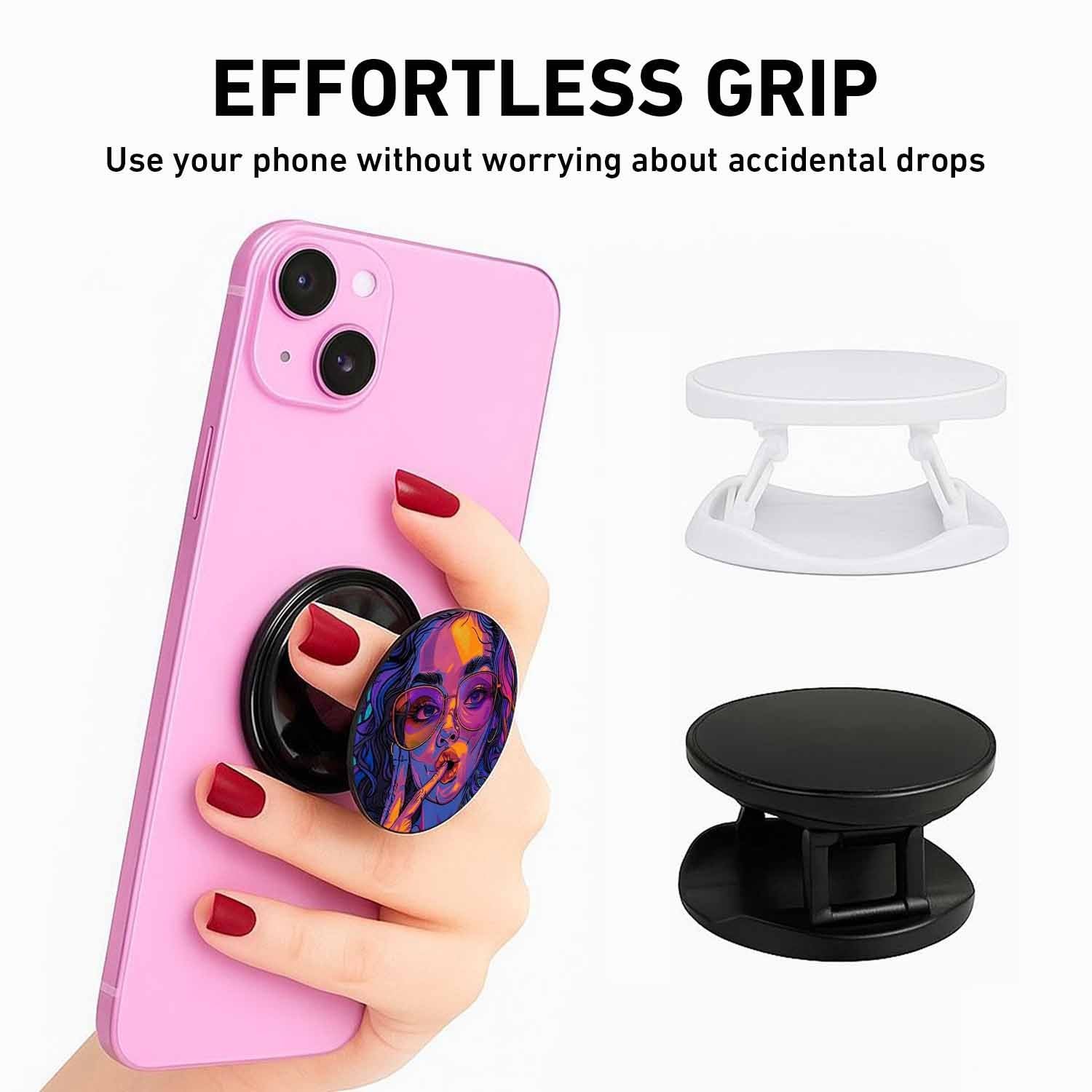 Psychedelic Girl Phone Grips Holder
