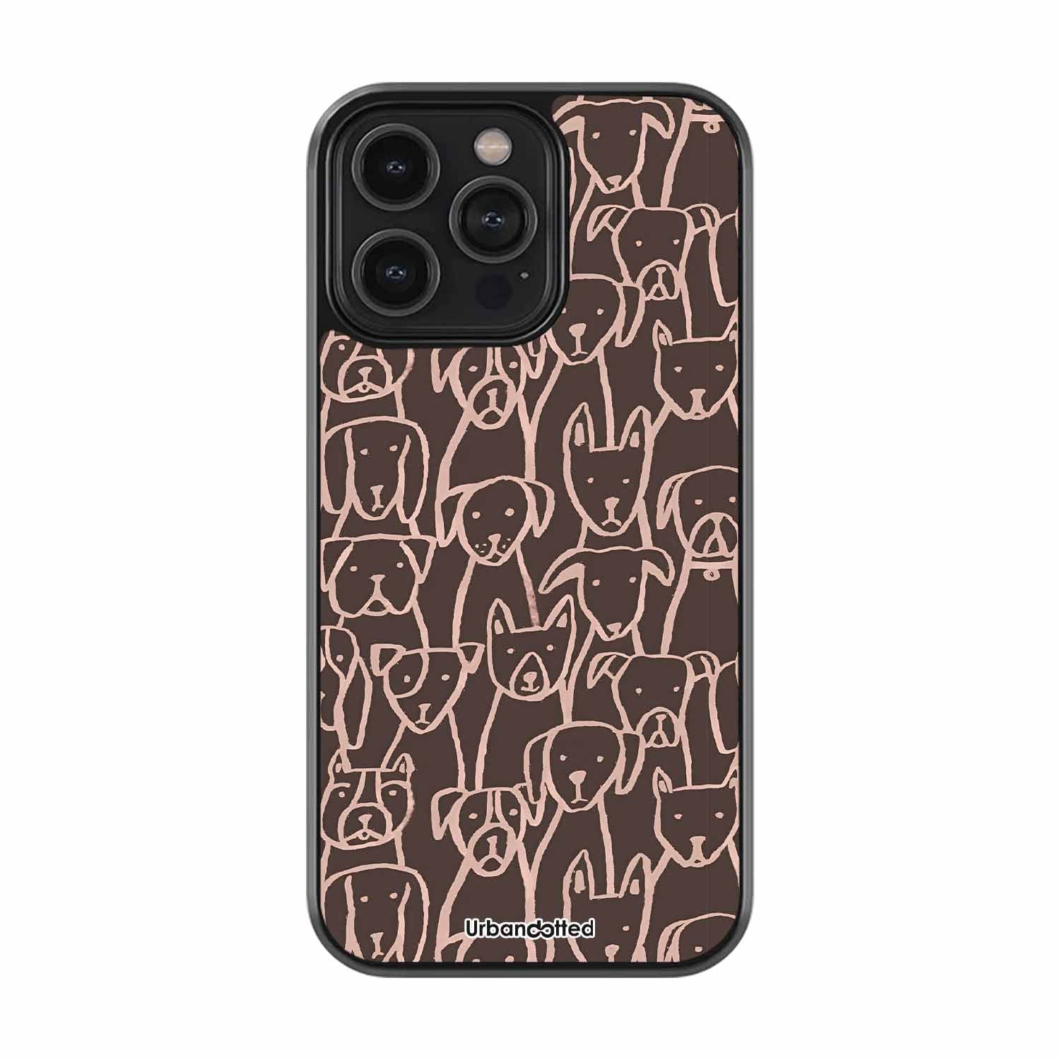 Happy Dog Crowd Pet Glass Case