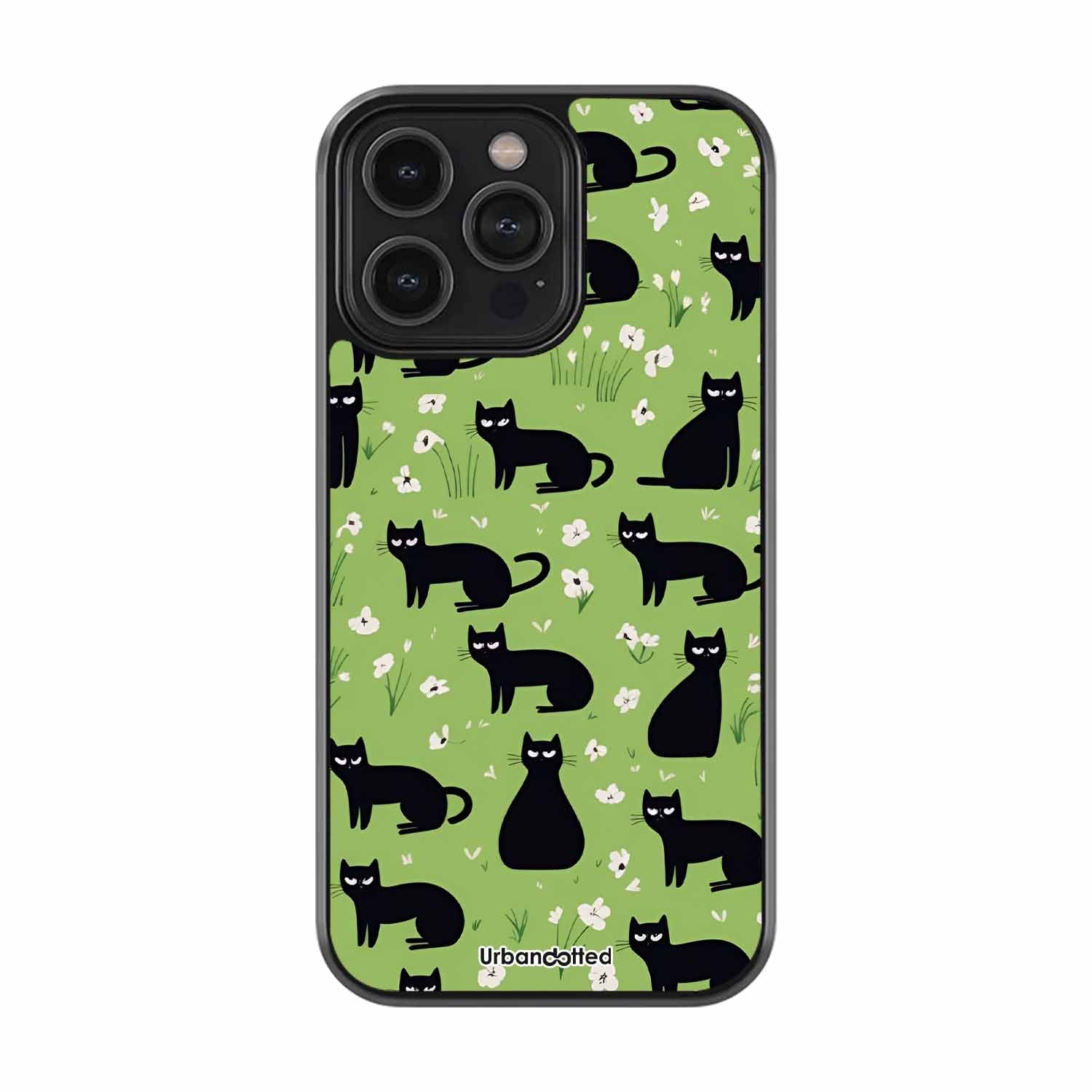 Mischievous Black Kitties Pet Glass Case
