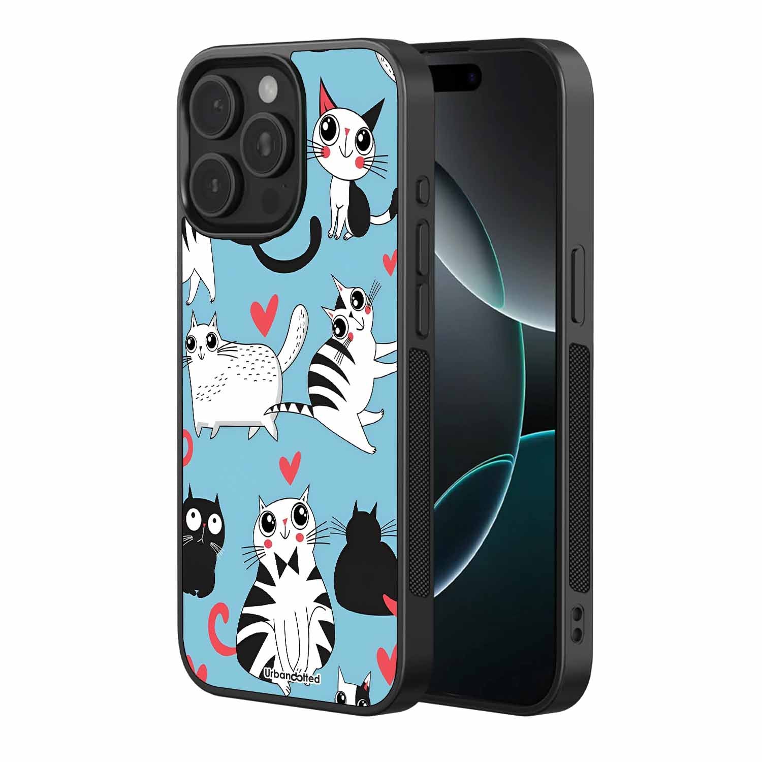 Cat Heart Day Pet Glass Case