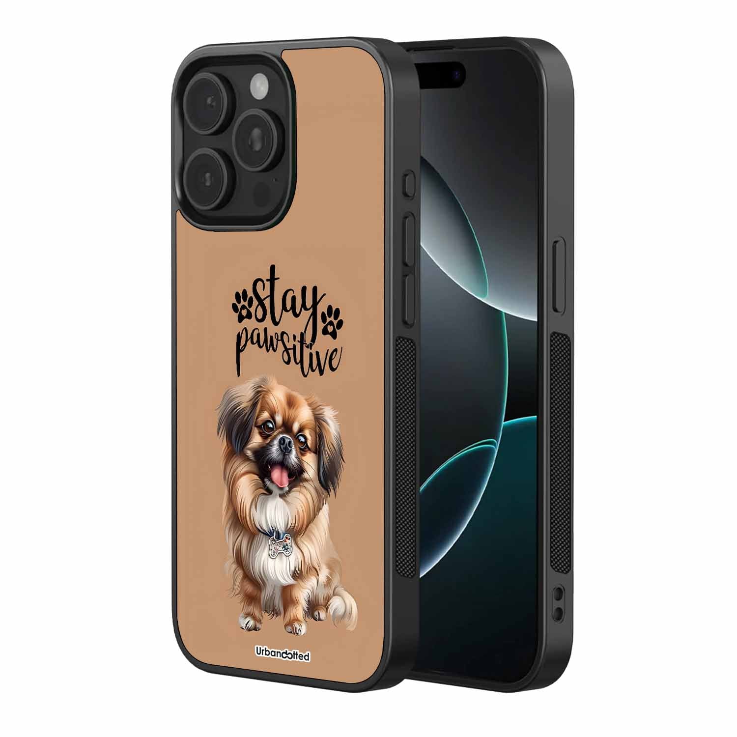 Stay Pawsitive Little Dog Pet Glass Case