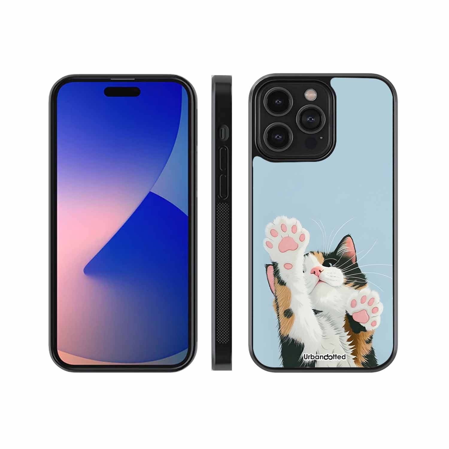 Playful Kitty High Five Paws Pet Glass Case