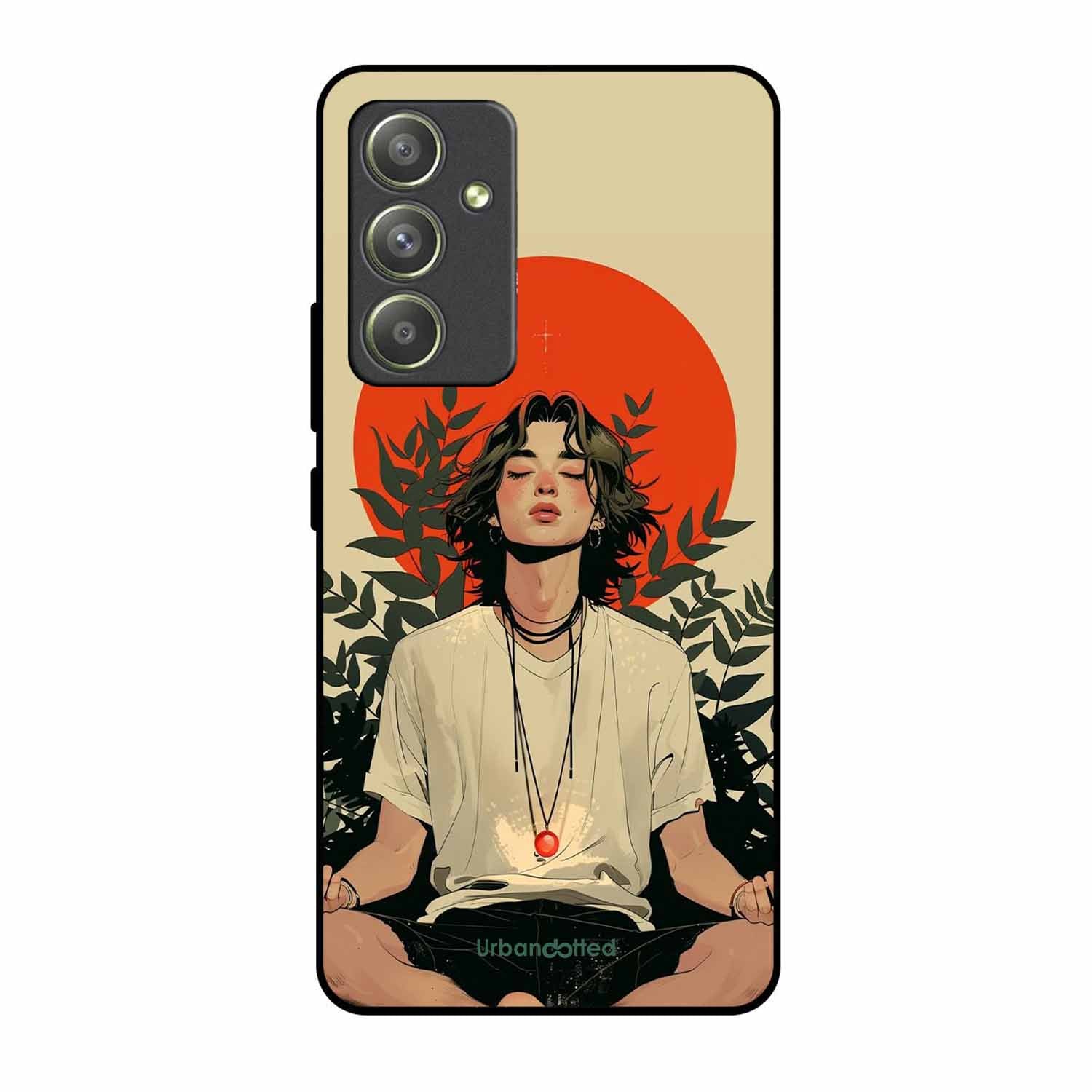 Meditating Figure Glass Case For Samsung A54