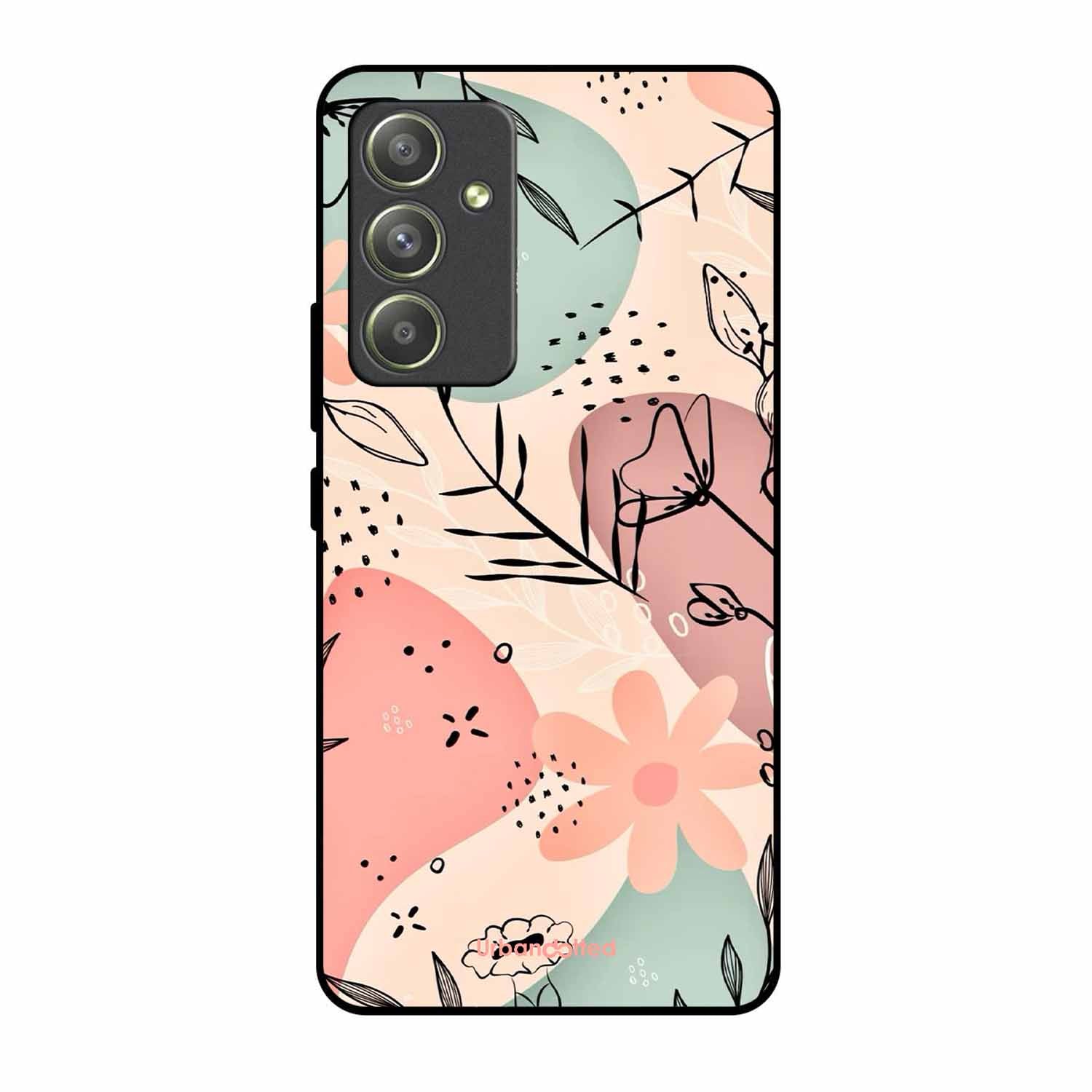 Abstract Floral Glass Case For Samsung A54