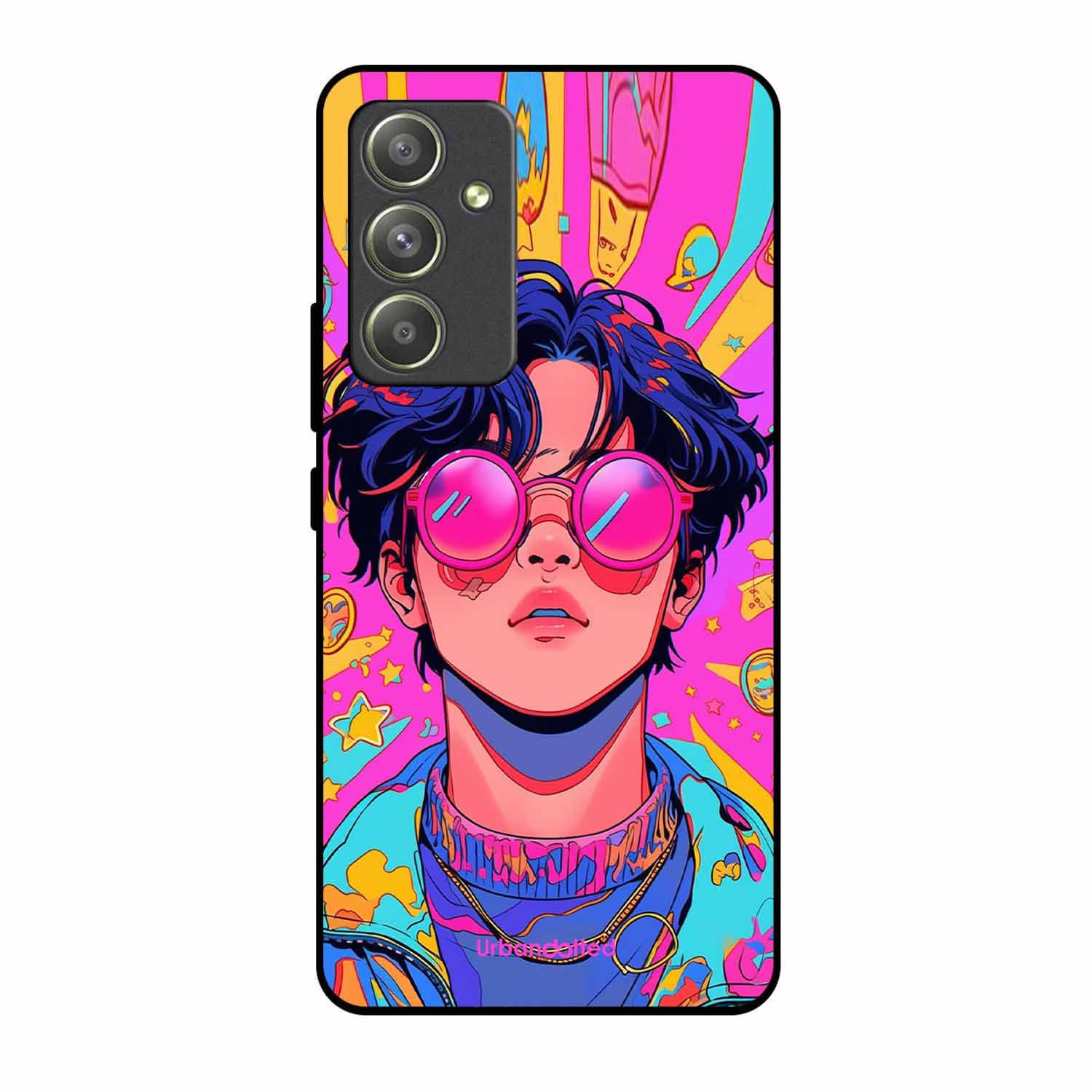 Neon Vibes Portrait Glass Case For Samsung A54