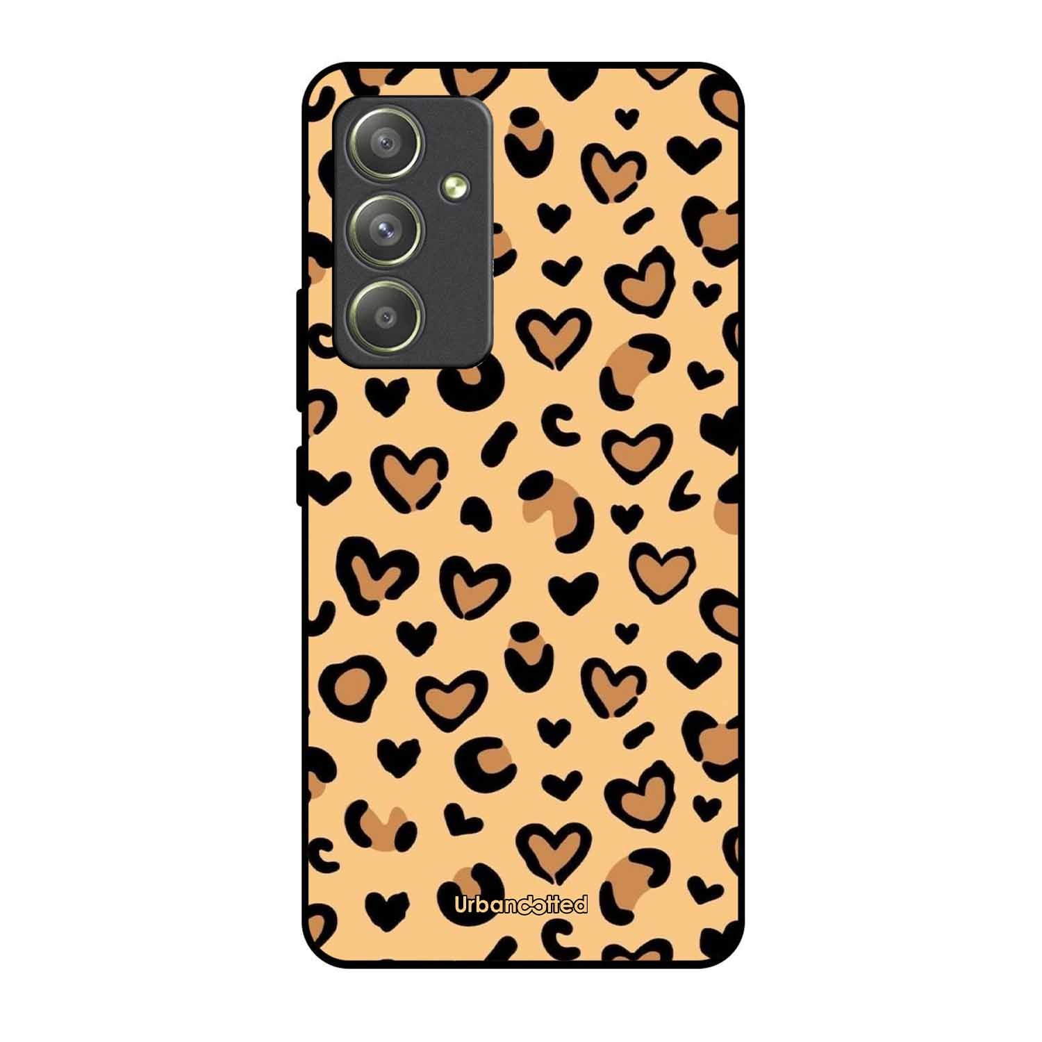 Native Animal Print Hearts Glass Case For Samsung A54