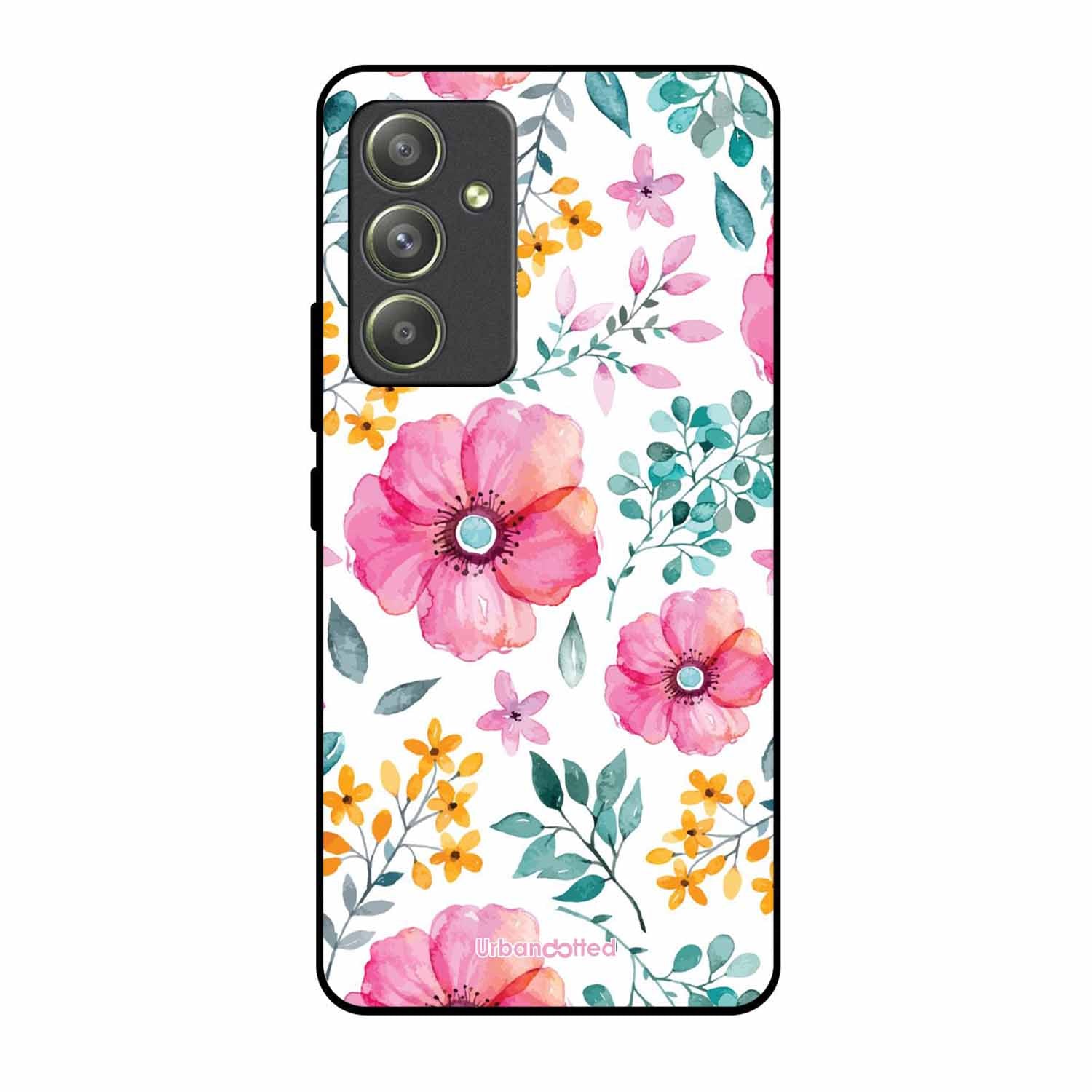 True Blue Wildflower Glass Case For Samsung A54