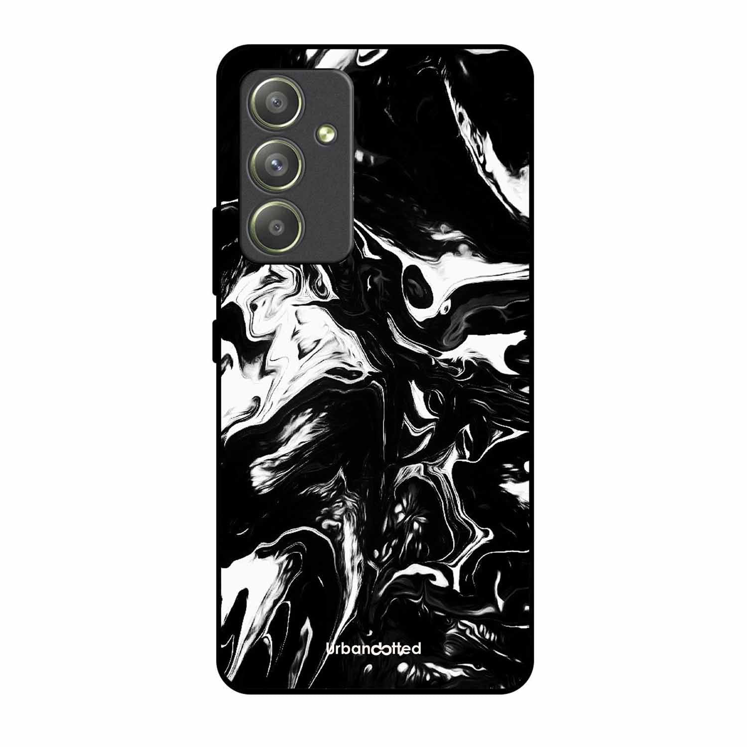 Dark Marble Texture Glass Case For Samsung A54