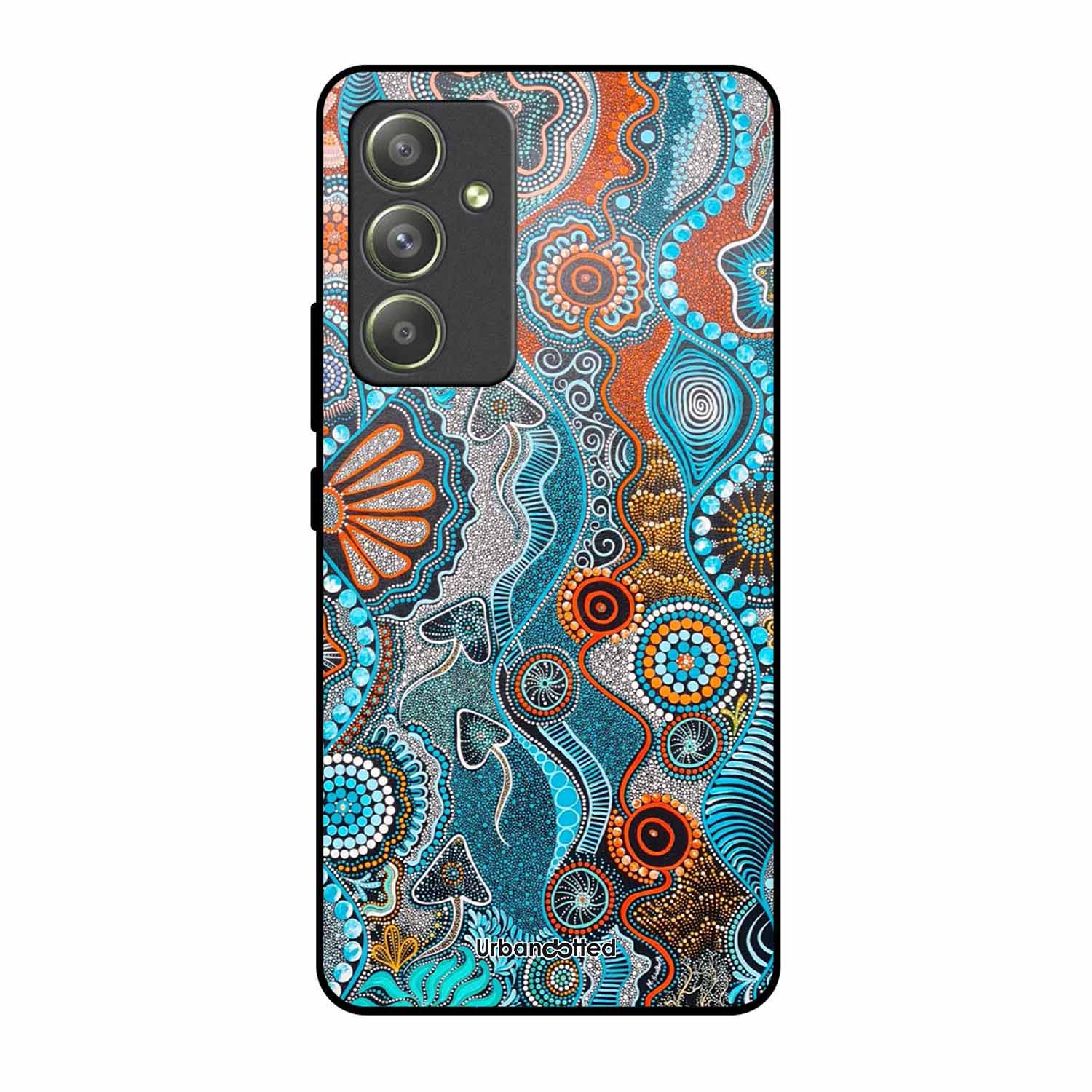 Aboriginal Art Story Glass Case For Samsung A54