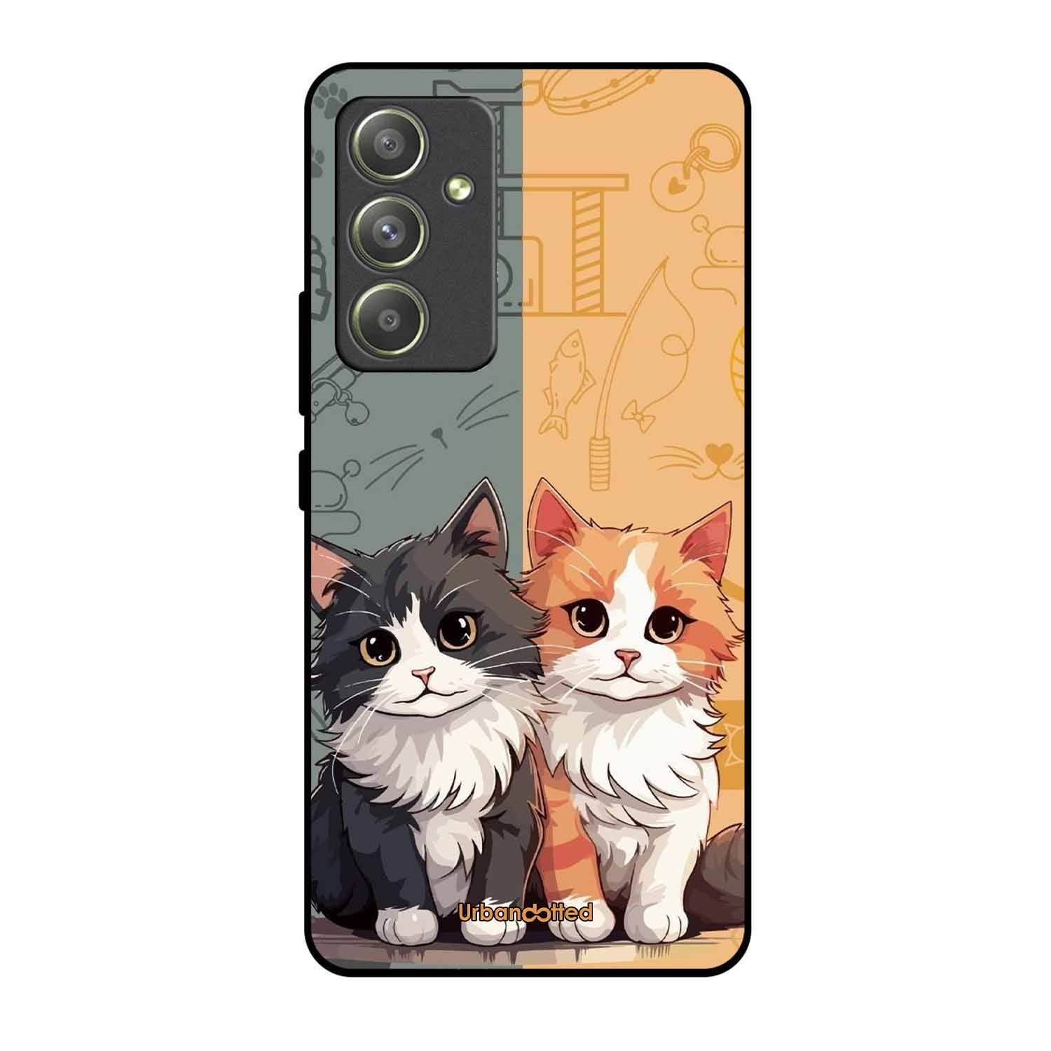 Yin and Yang Cats Glass Case For Samsung A54