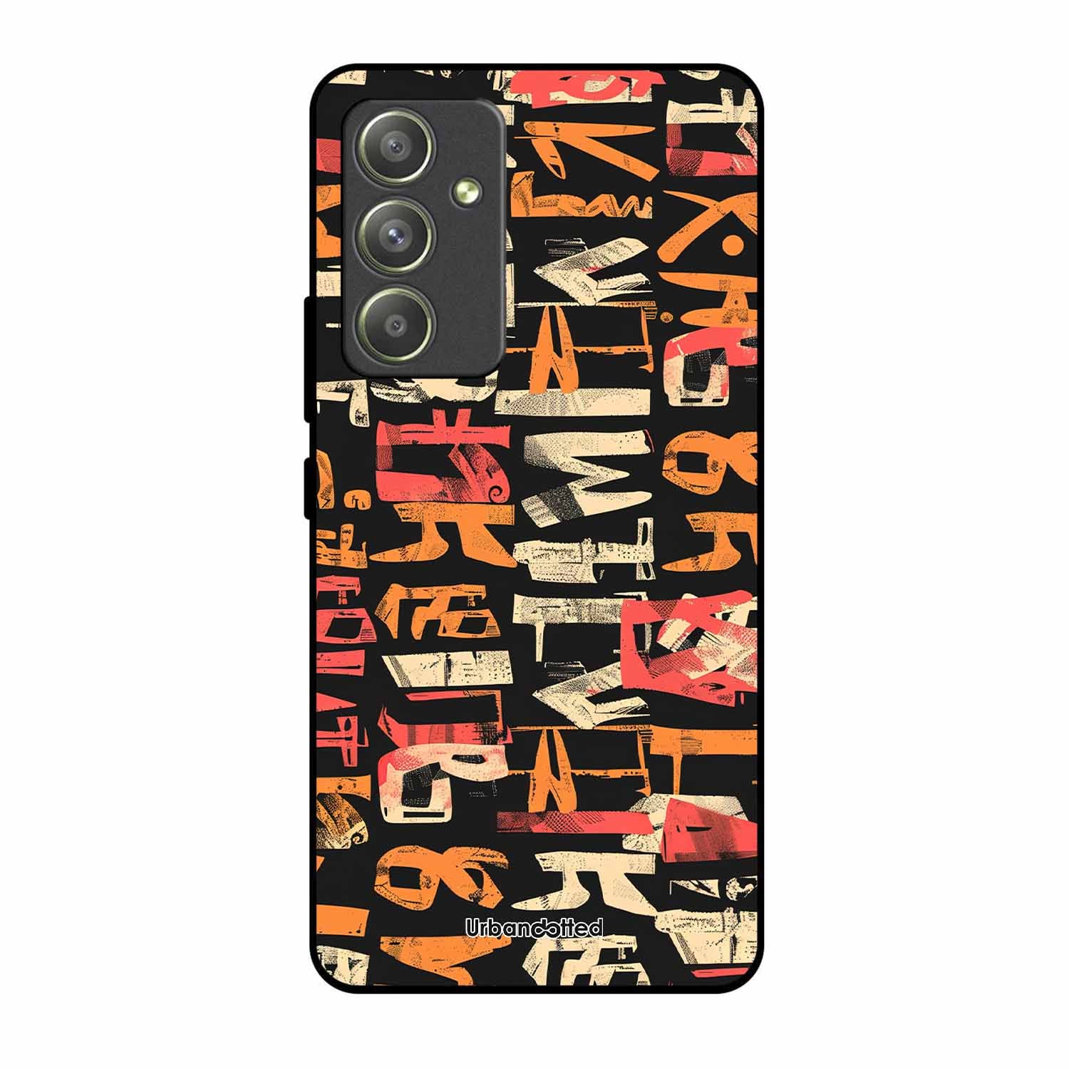 Mixed Typography Design Glass Case For Samsung A54