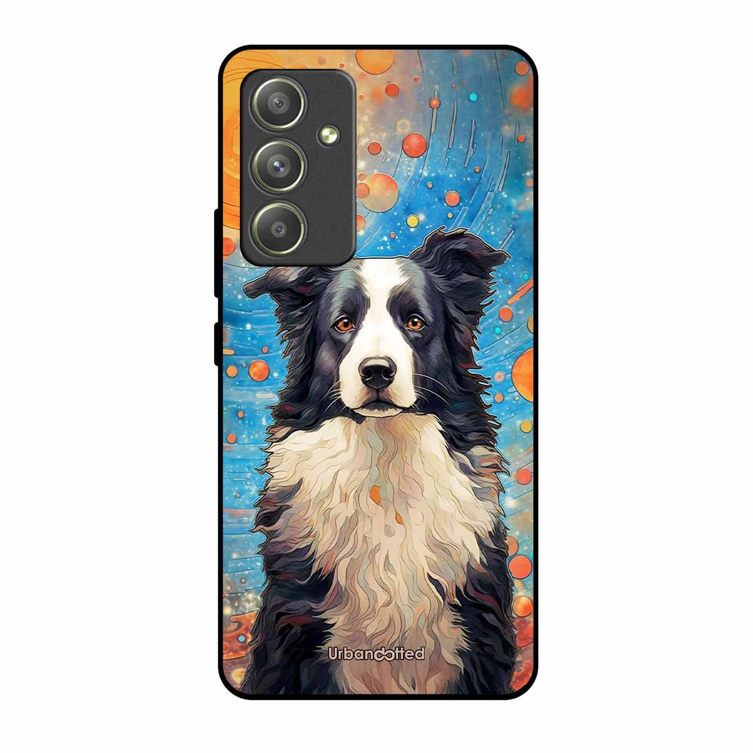 Artistic Dog Illustration Glass Case For Samsung A54