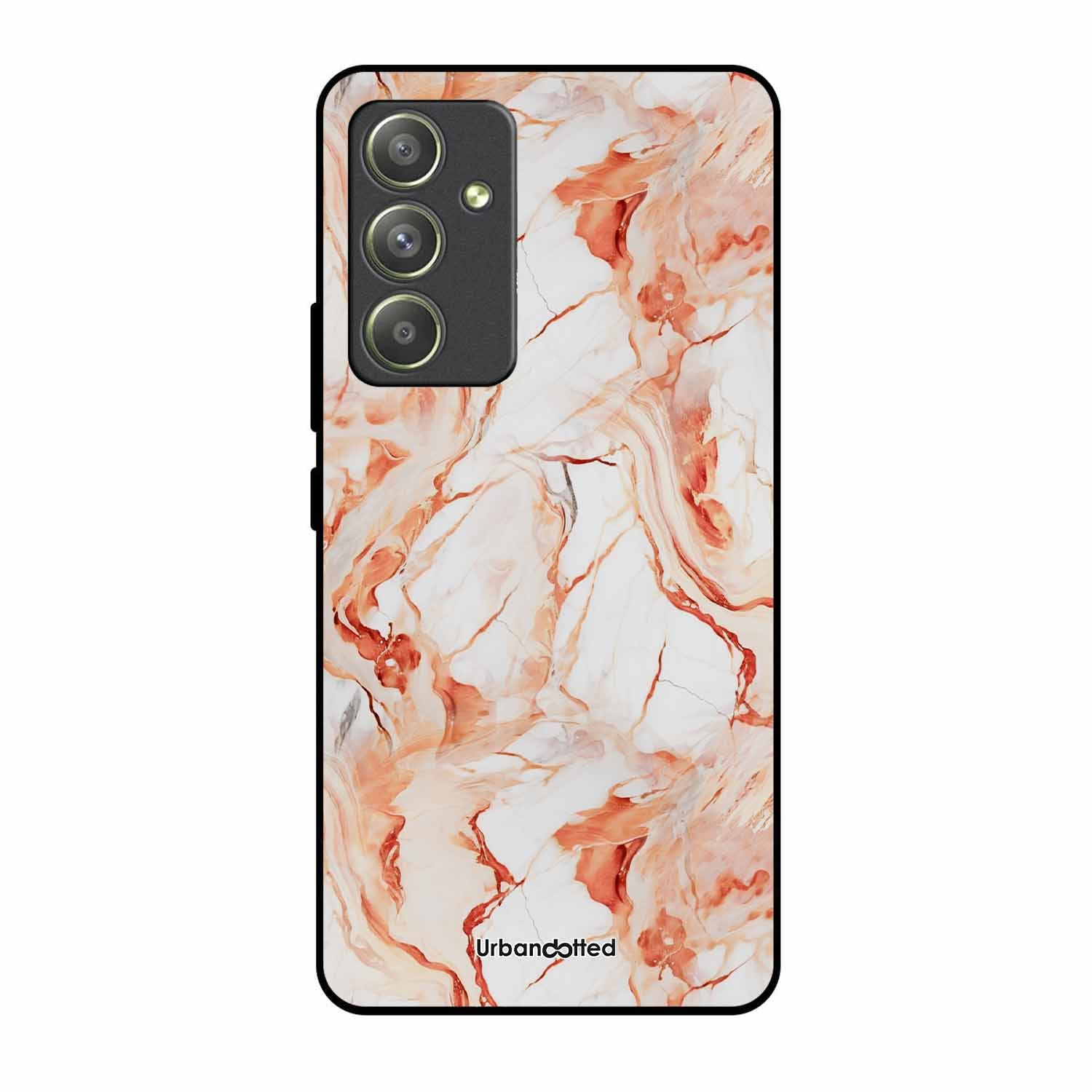 Elegant Rose Gold Veins Glass Case For Samsung A54
