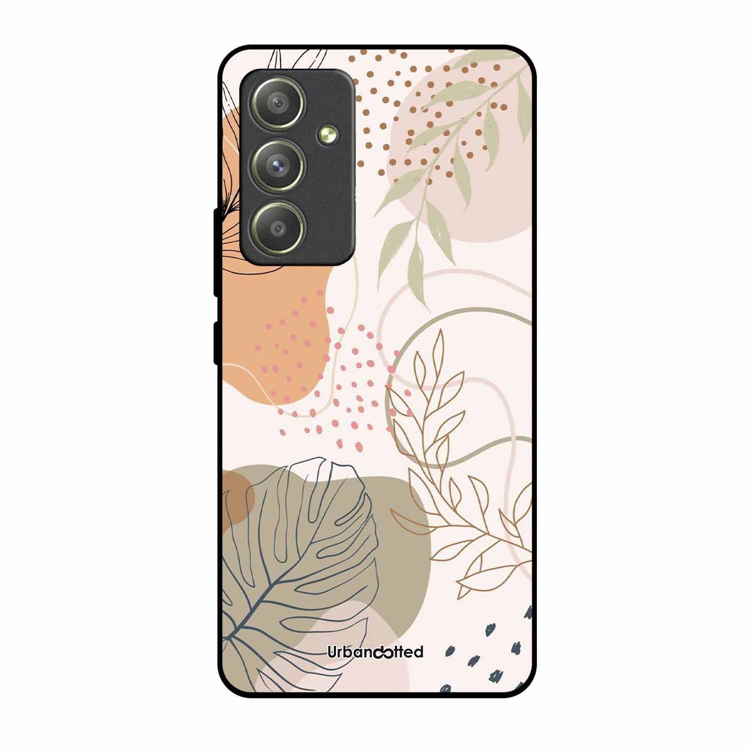 Minimalist Leaf Pattern Glass Case For Samsung A54