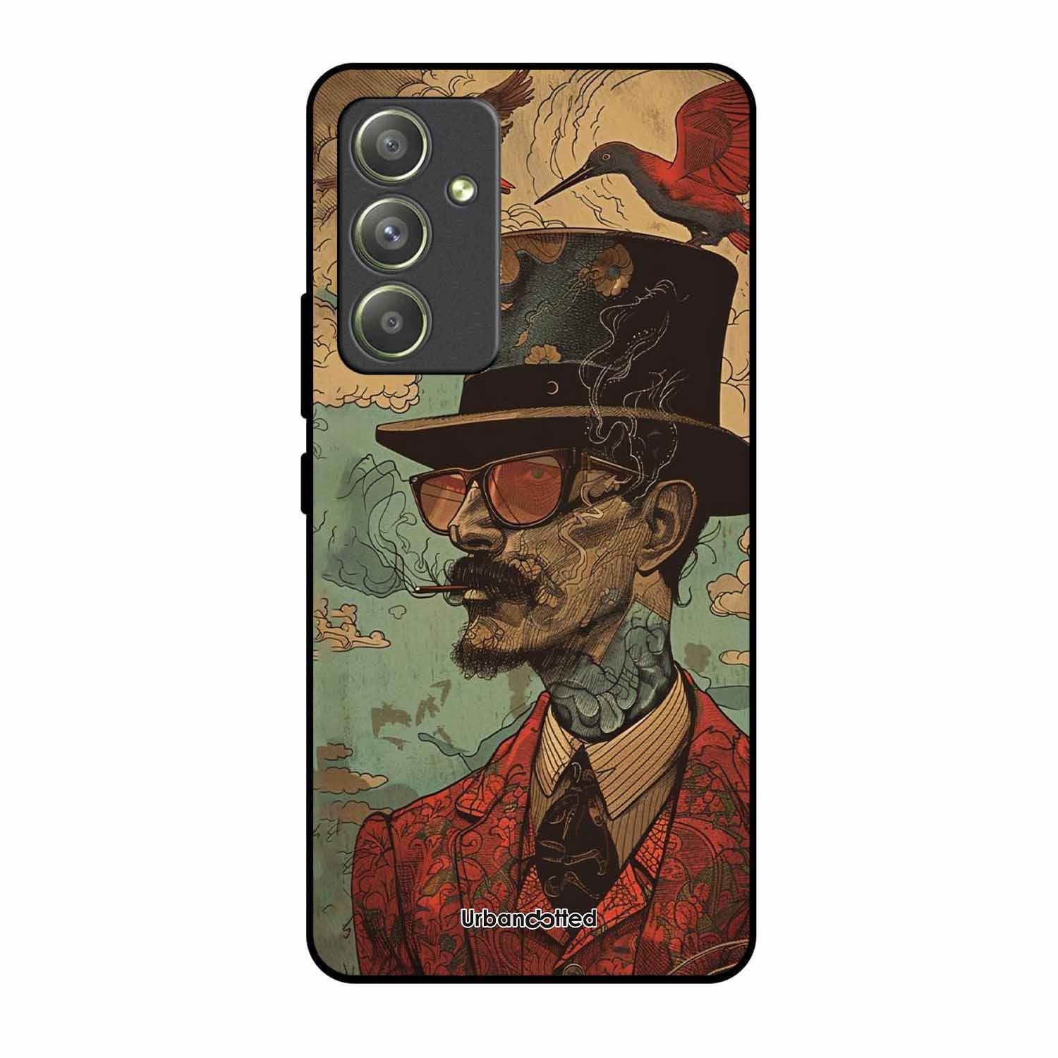 Steampunk Gentleman Smoker Glass Case For Samsung A54
