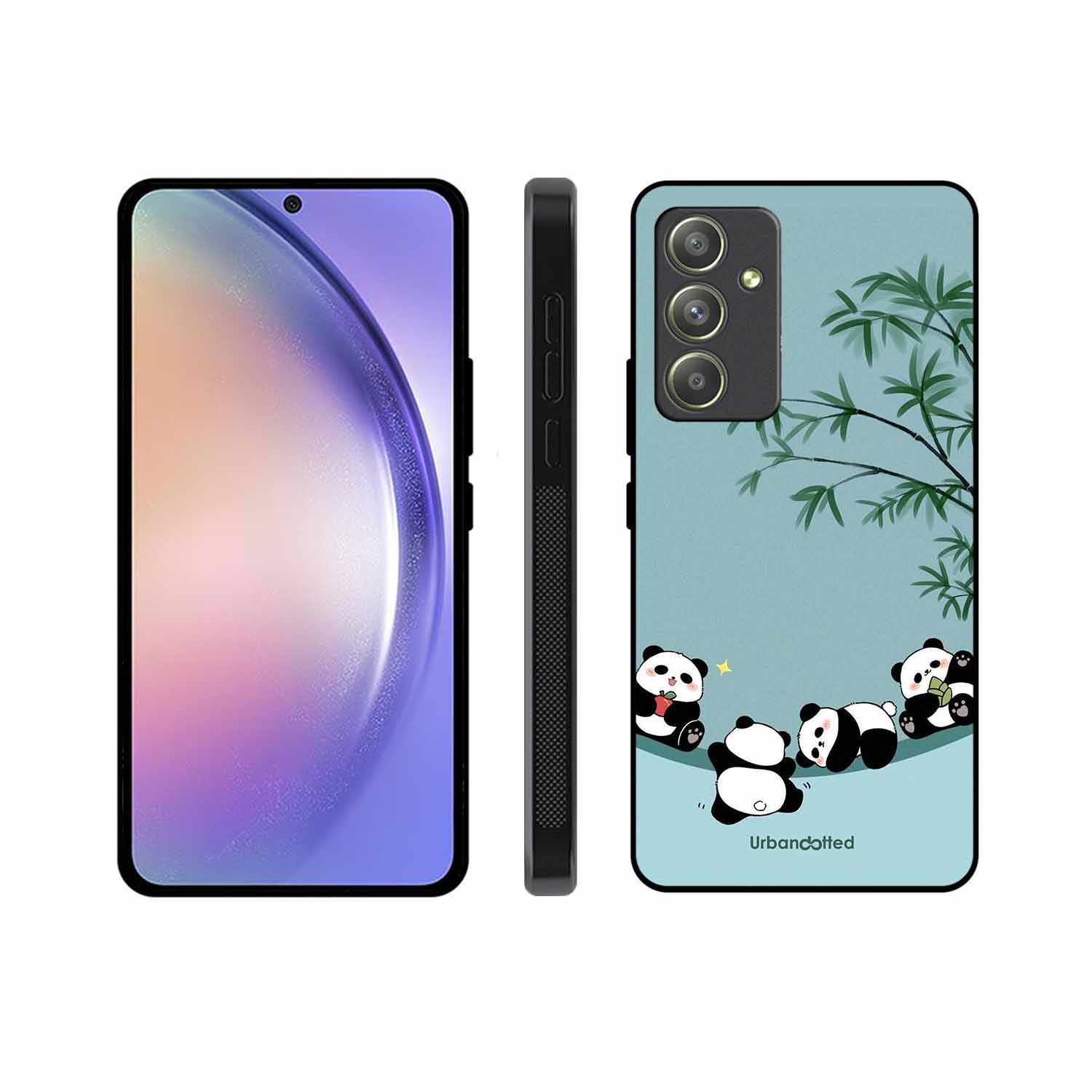 Cute Resting Pandas Glass Case For Samsung A54