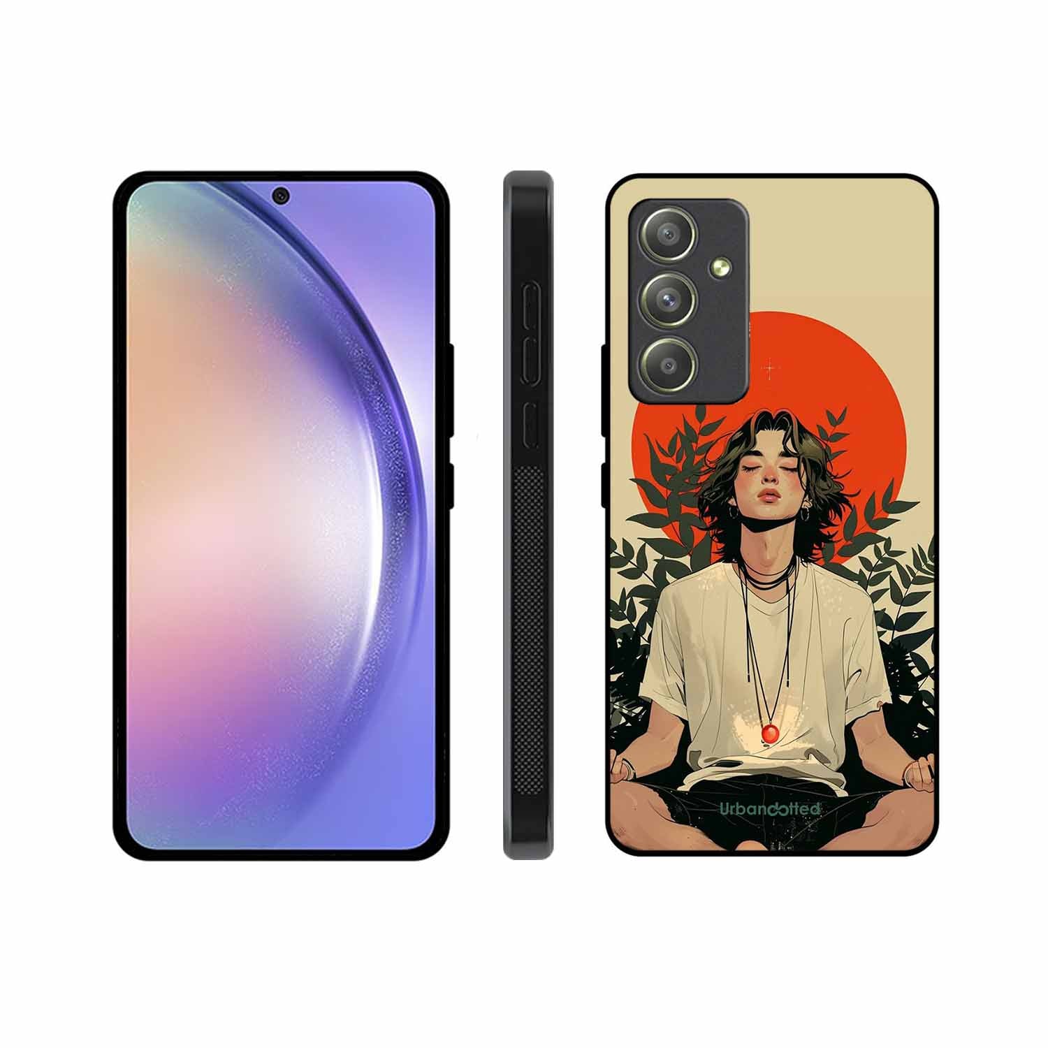 Meditating Figure Glass Case For Samsung A54