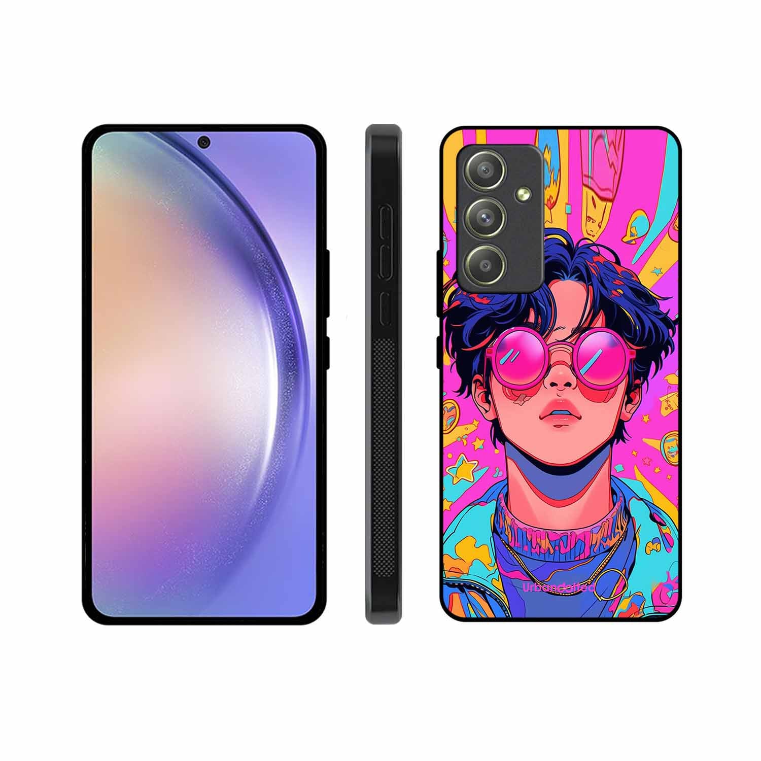 Neon Vibes Portrait Glass Case For Samsung A54