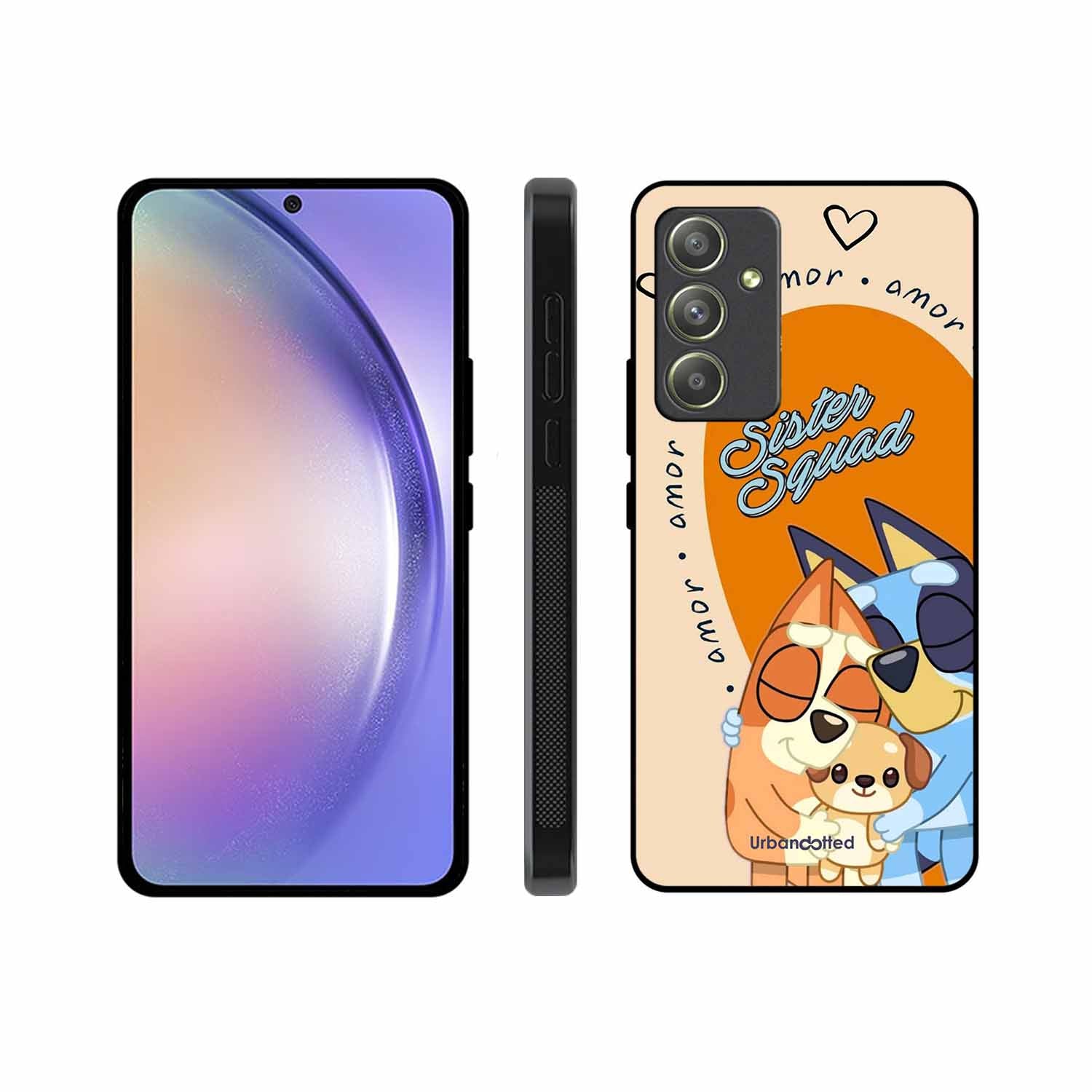 Aussie Cartoon Sisters Glass Case For Samsung A54