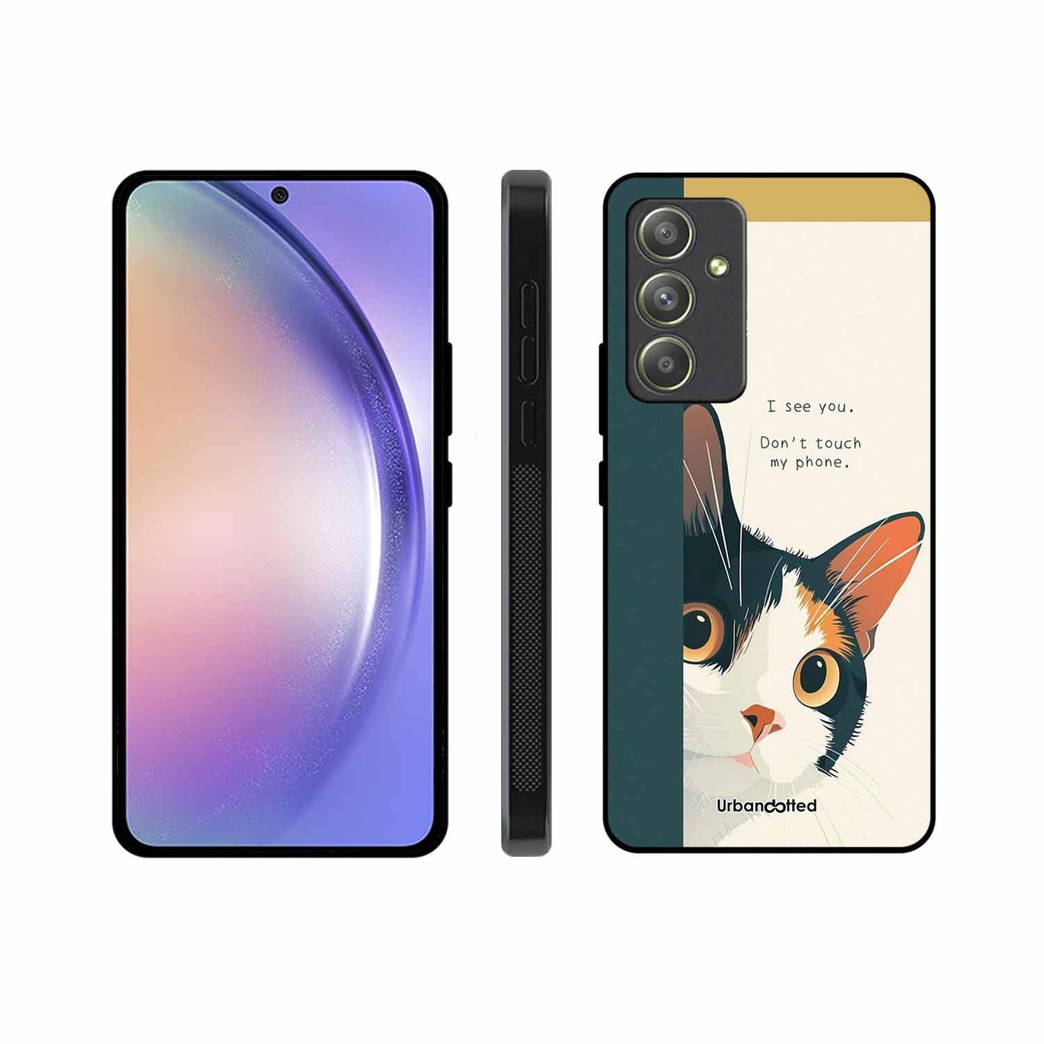 No Touch My Phone Cat Glass Case For Samsung A54