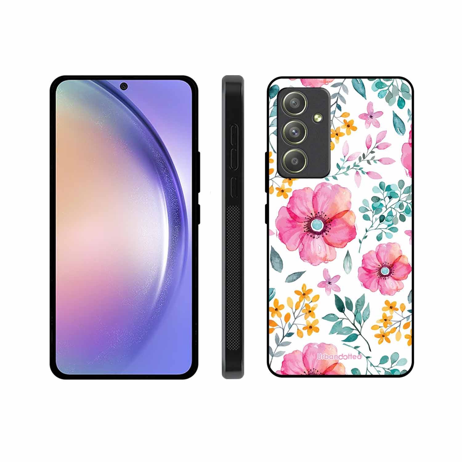 True Blue Wildflower Glass Case For Samsung A54