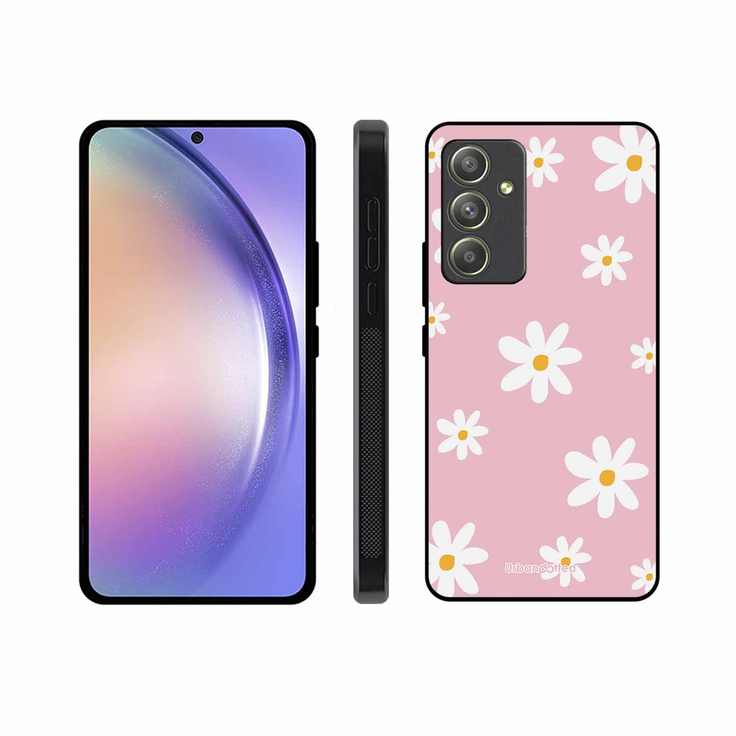 Pink Daisy Delight Glass Case For Samsung A54