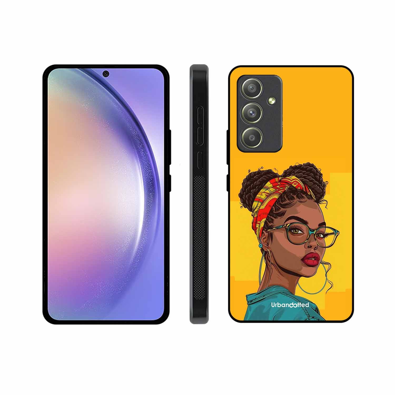 Headscarf Beauty Glass Case For Samsung A54