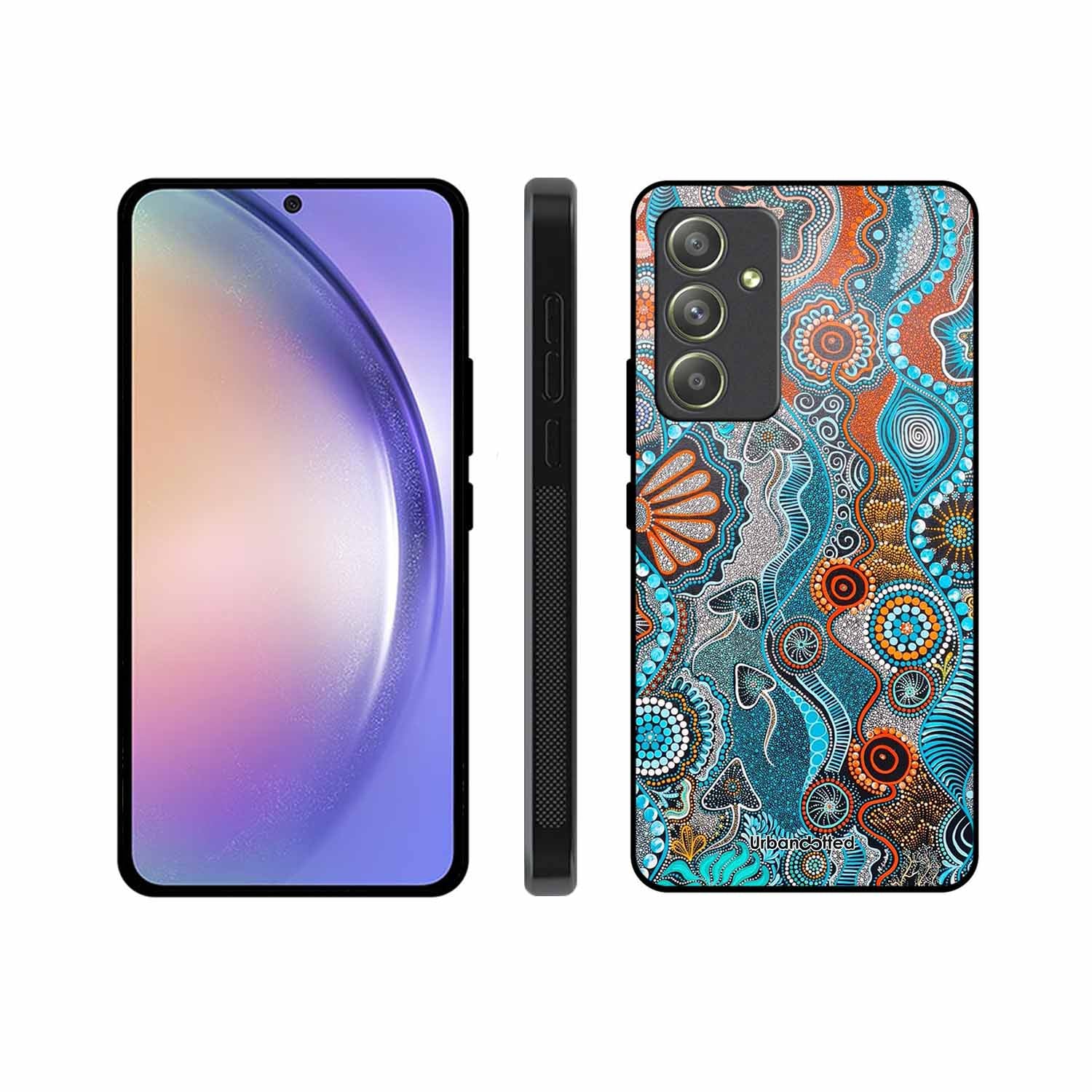 Aboriginal Art Story Glass Case For Samsung A54