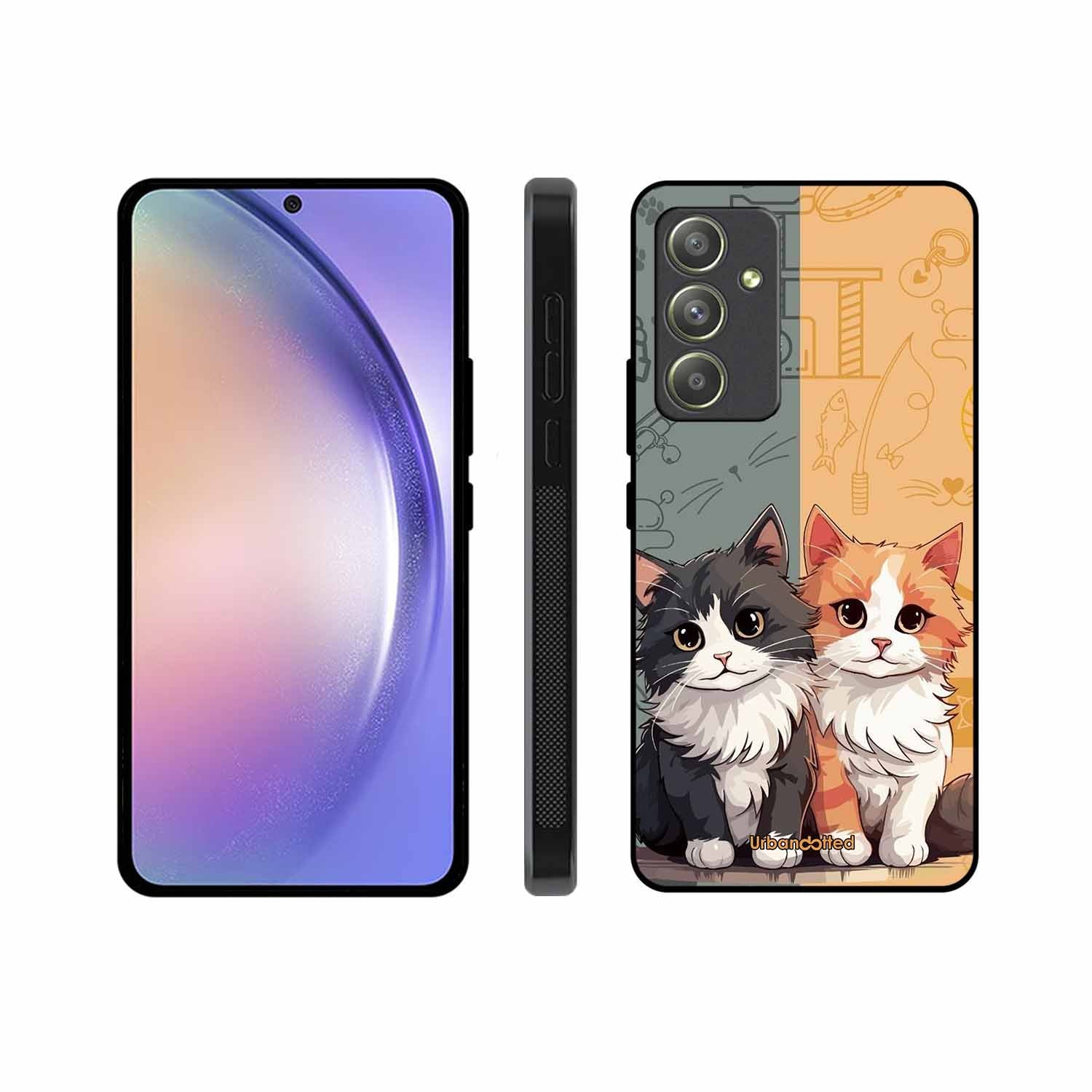 Yin and Yang Cats Glass Case For Samsung A54