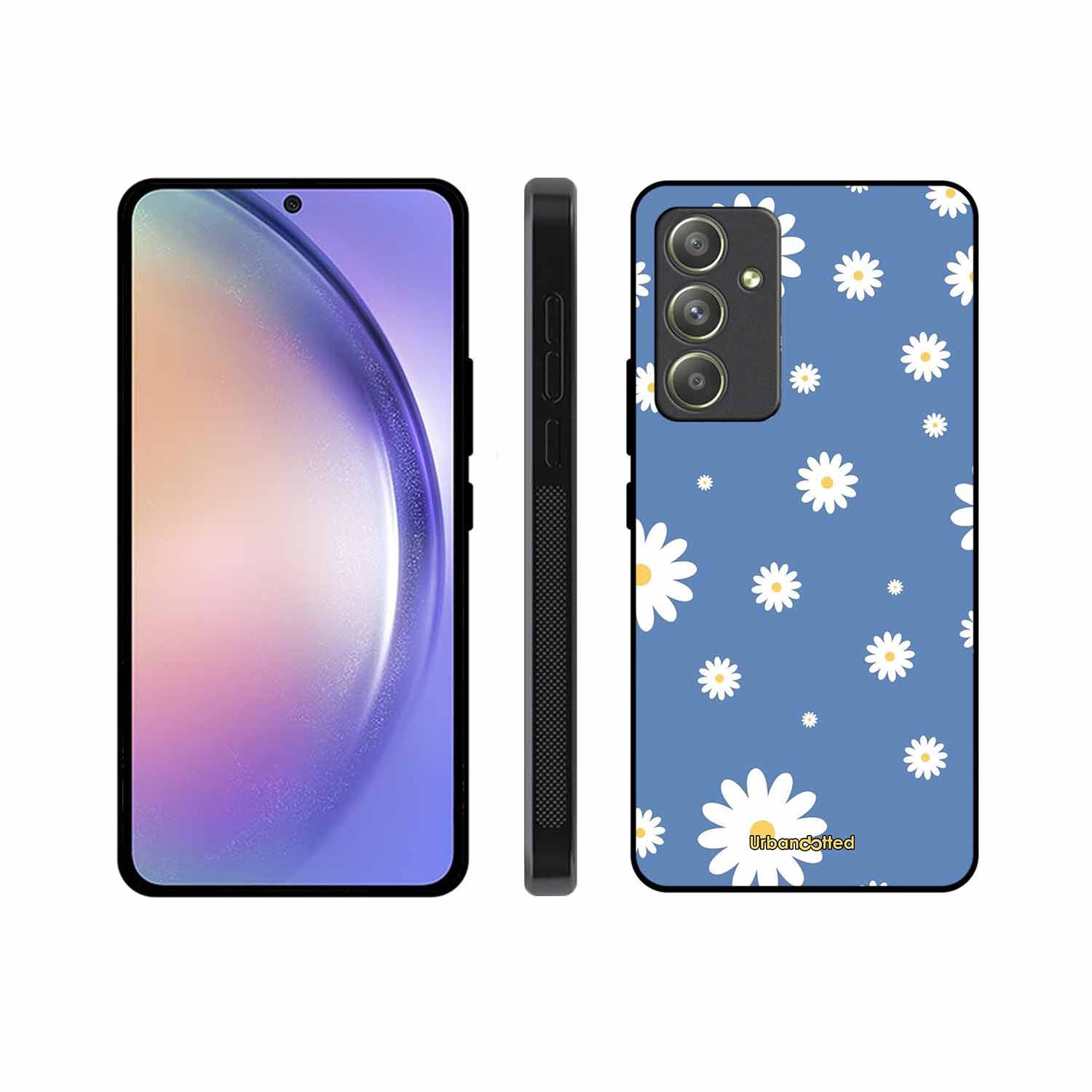Blue Daisy Meadow Glass Case For Samsung A54