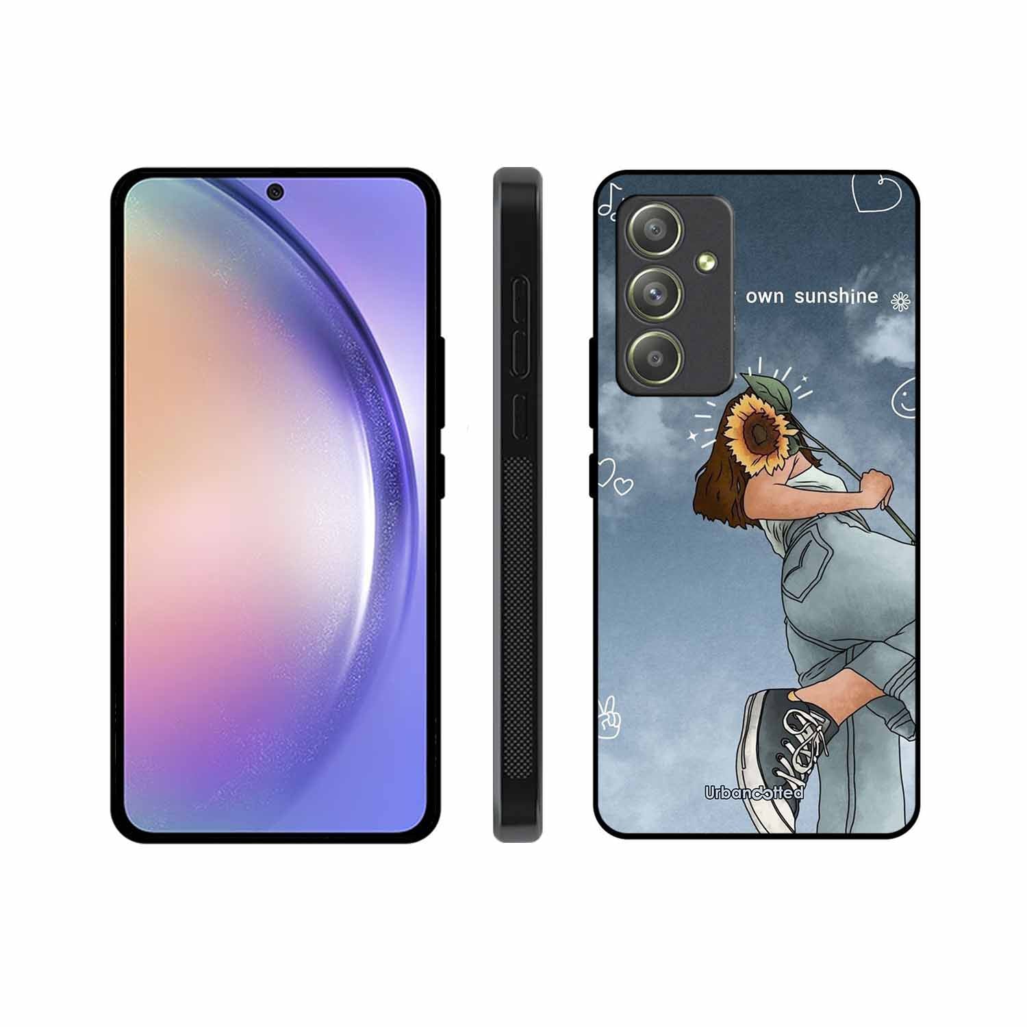 Girl with Sunflower Crown Glass Case For Samsung A54