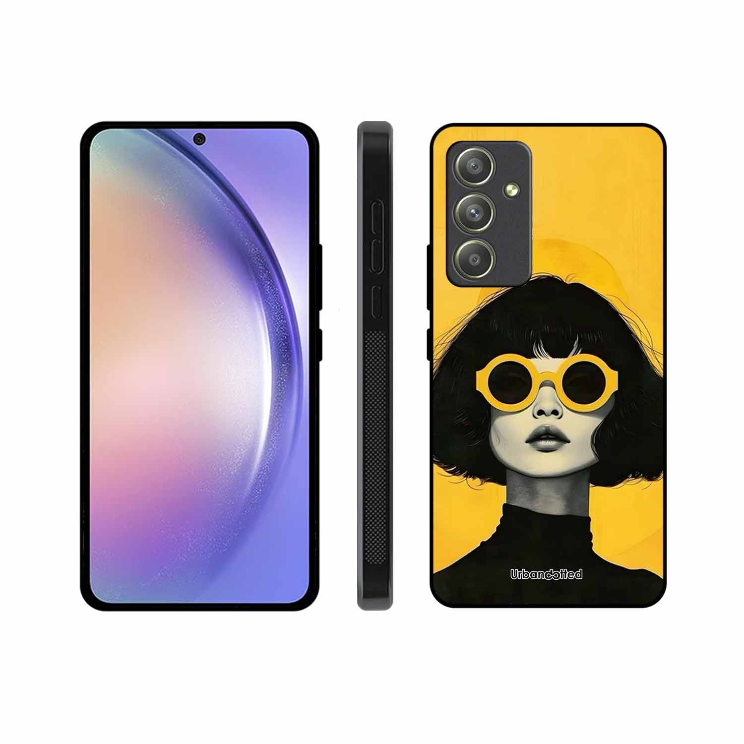 Retro Sunglasses Portrait Glass Case For Samsung A54