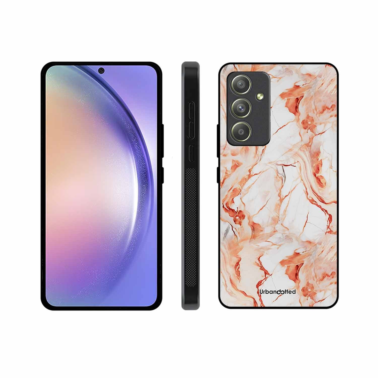 Elegant Rose Gold Veins Glass Case For Samsung A54
