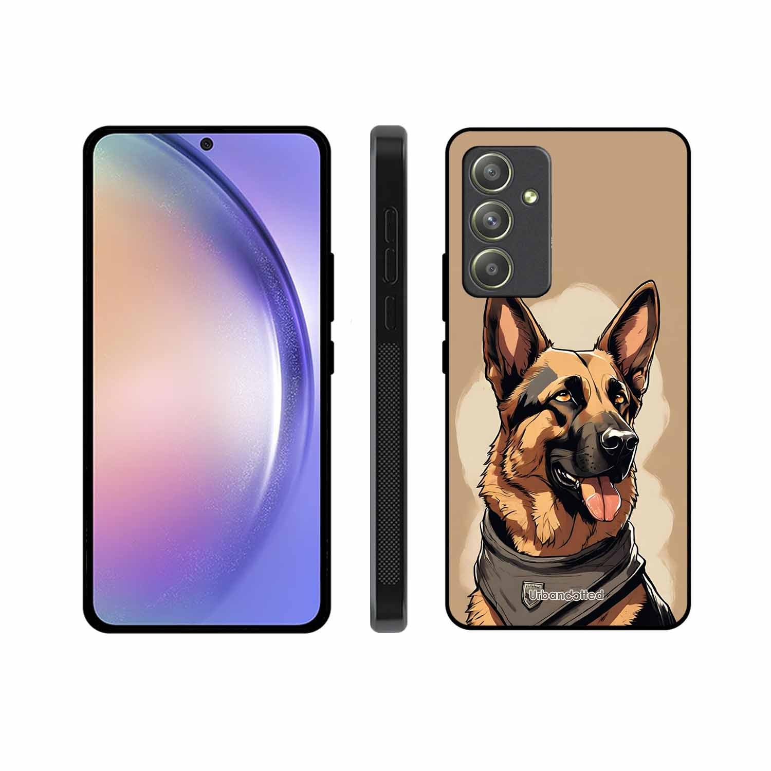 German Shepherd Portrait Glass Case For Samsung A54