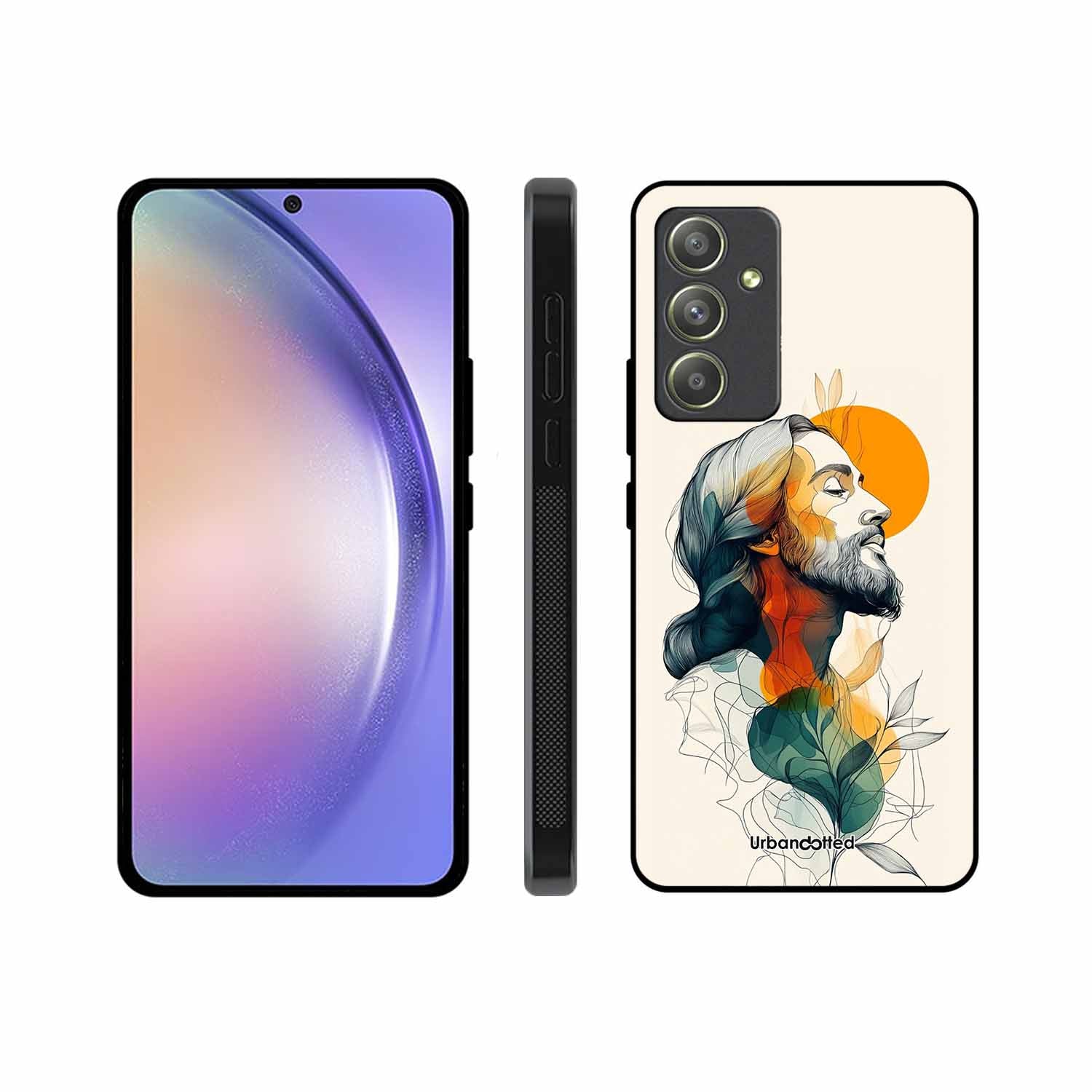 Jesus in Profile Prayer Glass Case For Samsung A54
