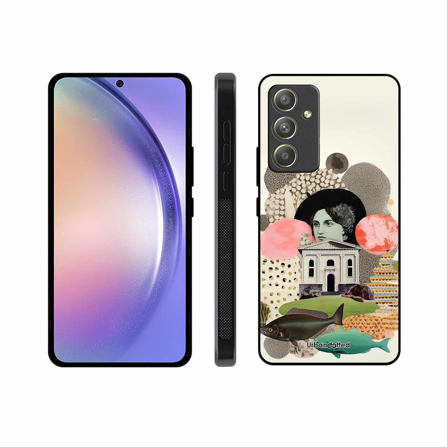 Whimsical Mixed Media Art Glass Case For Samsung A54
