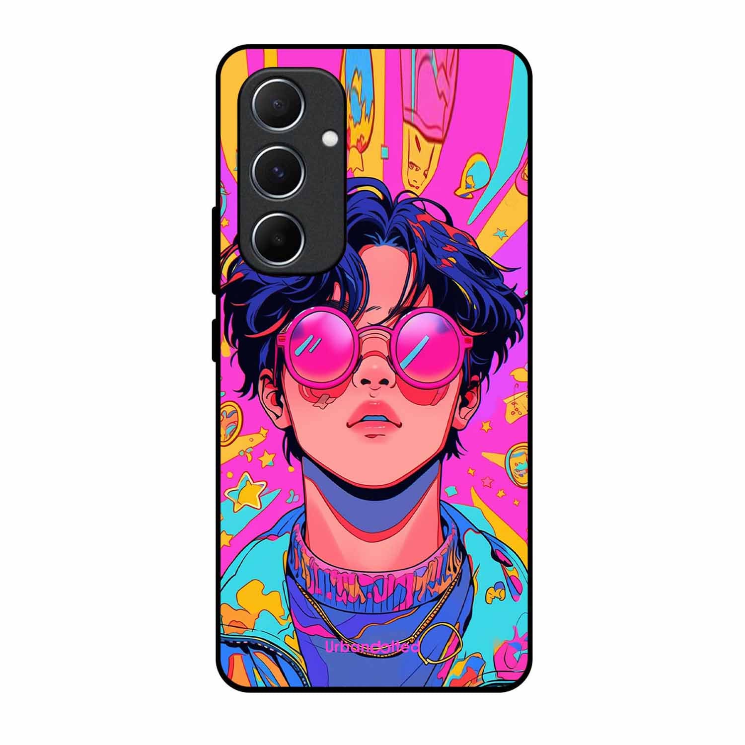 Neon Vibes Portrait Glass Case For Samsung A55