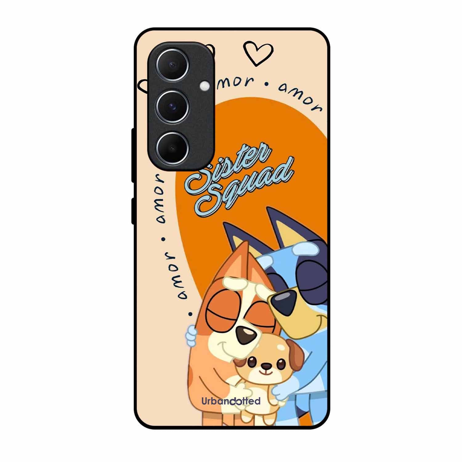 Aussie Cartoon Sisters Glass Case For Samsung A55